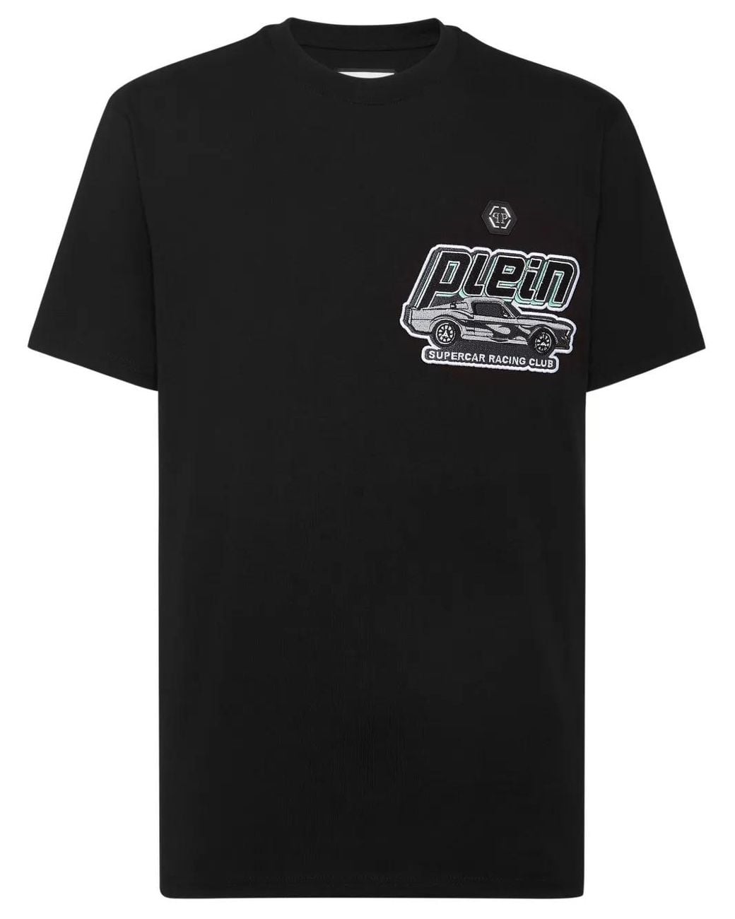 Philipp Plein Black Cars Racing T-Shirt for men
