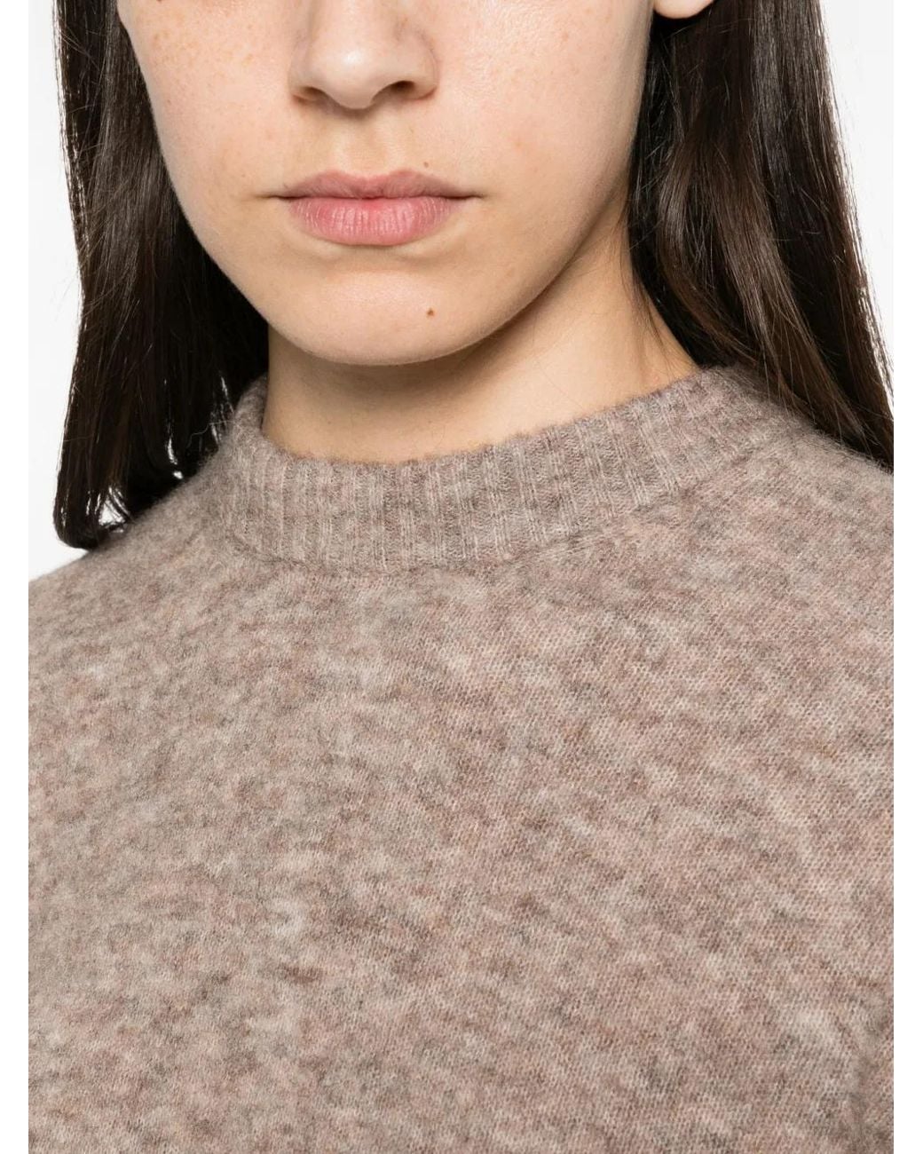 Mc2 Saint Barth Natural Ribbed-Knit Alpaca Sweater