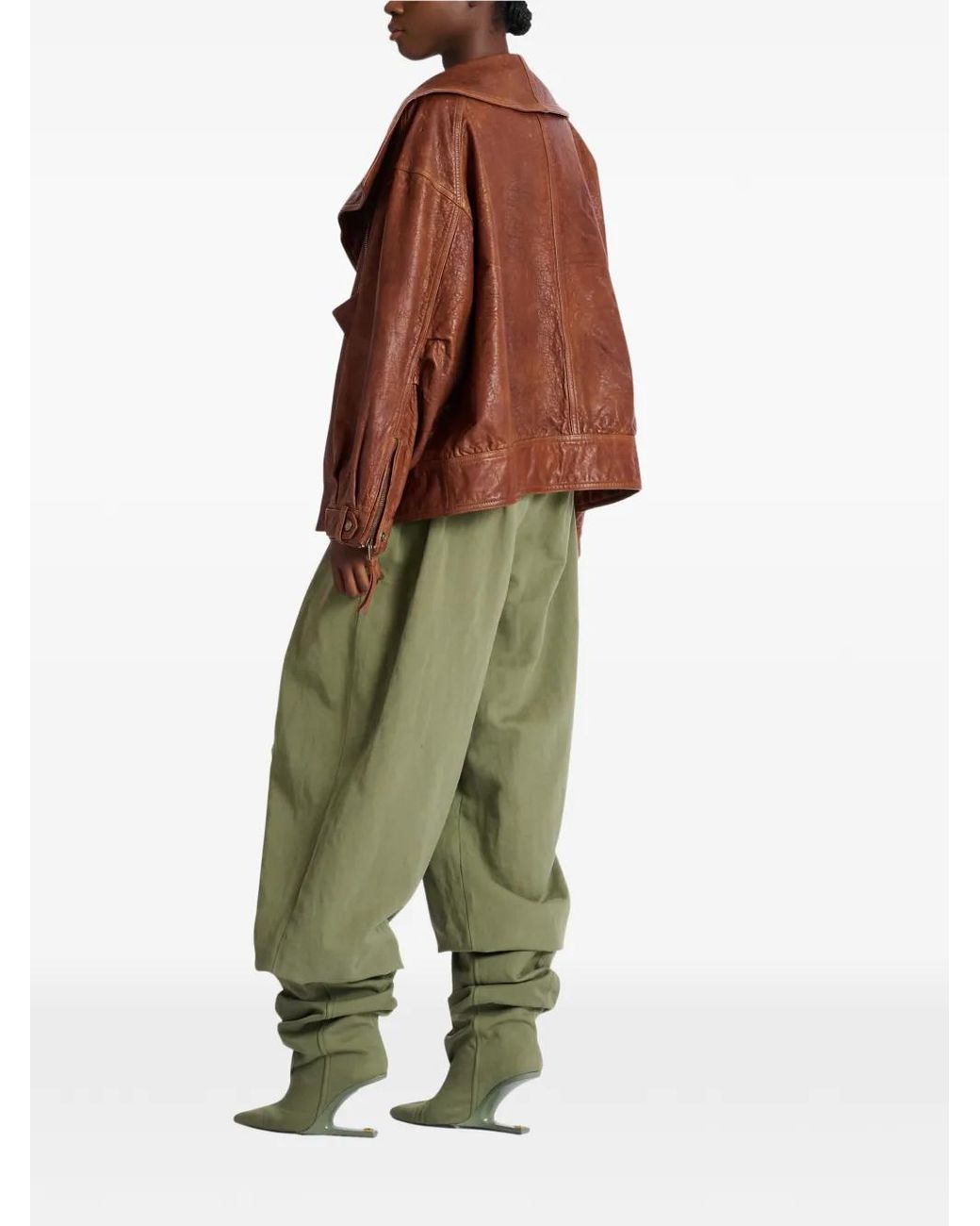 Balmain Brown Lambskin Bomber Jacket
