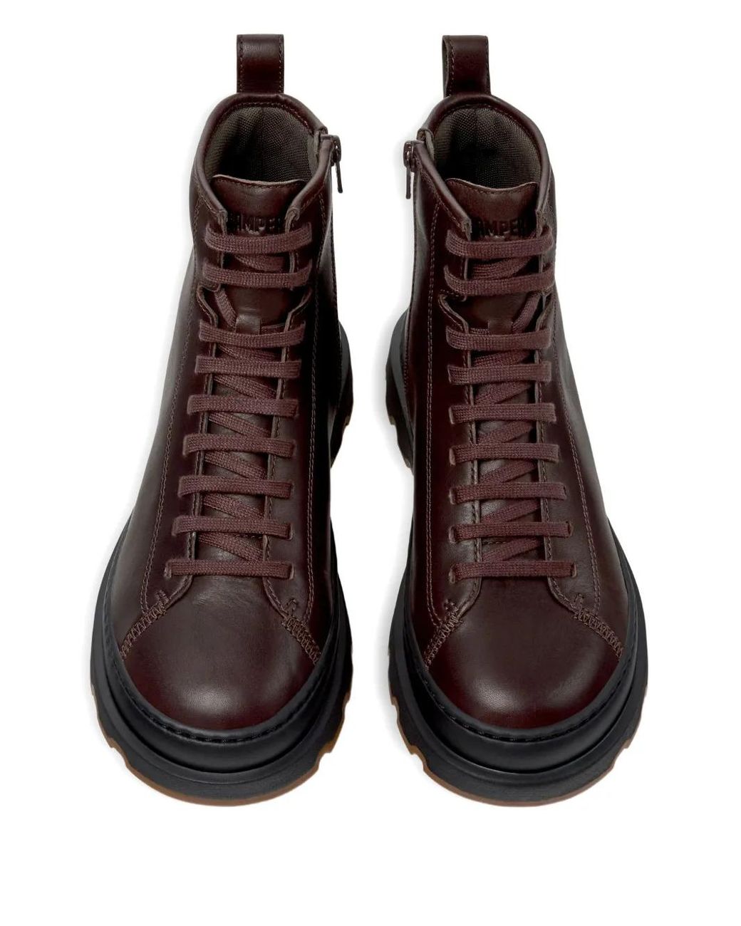 Camper Brown Brutus Lace-Up Leather Combat Boots