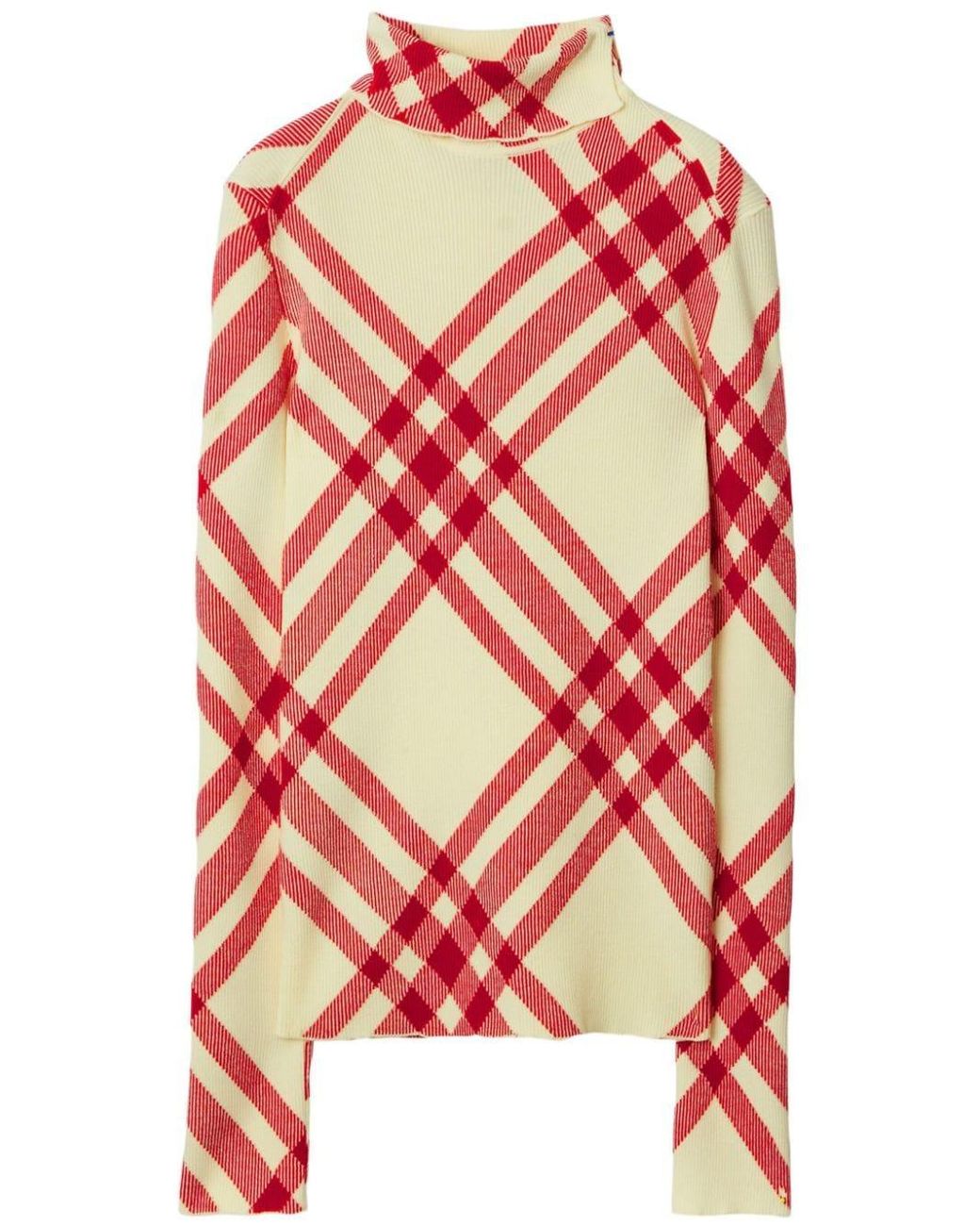 Burberry Vintage Check Wool blend Jumper in Red Lyst UK