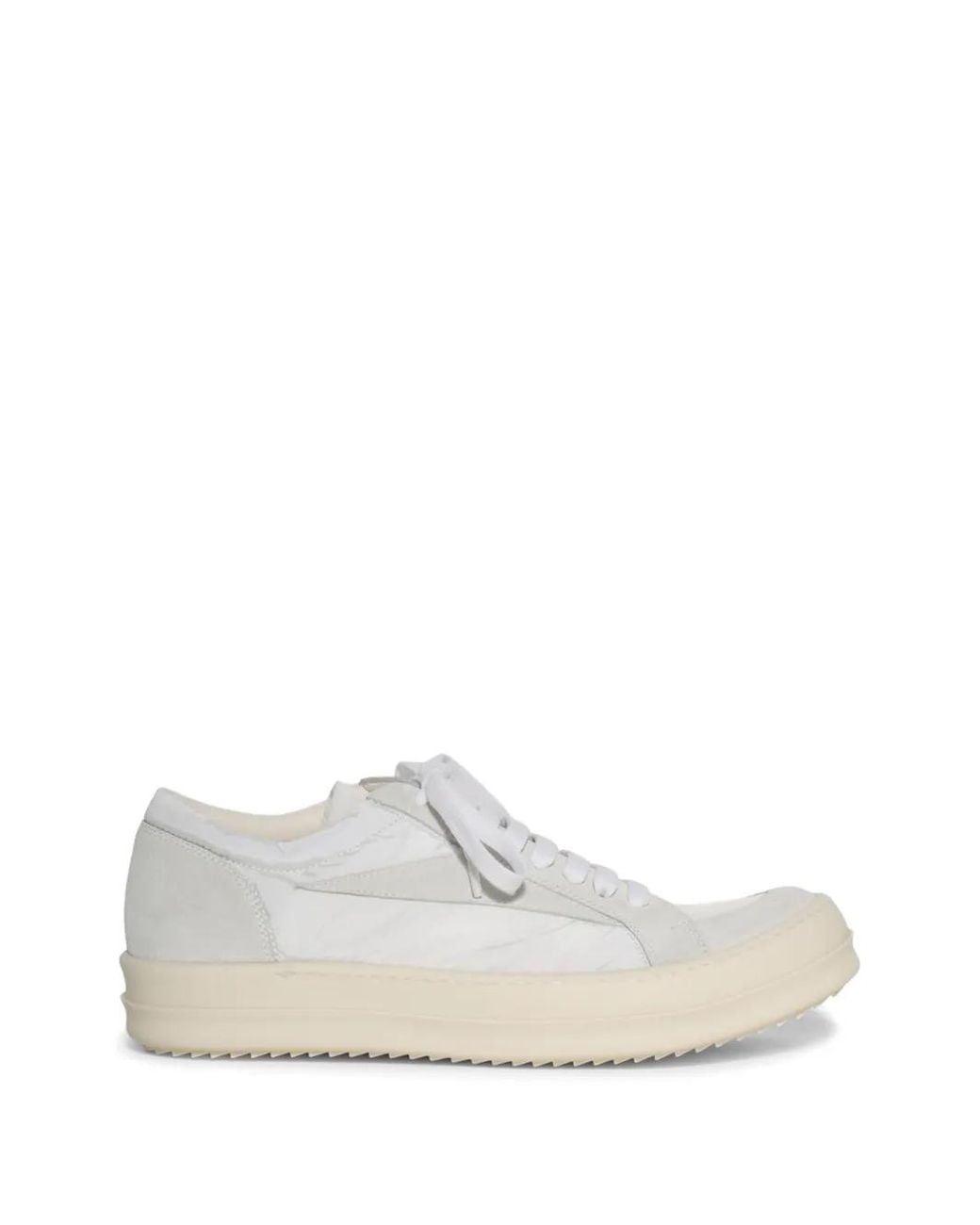 Rick Owens White Temple Panelled Sneakers for men
