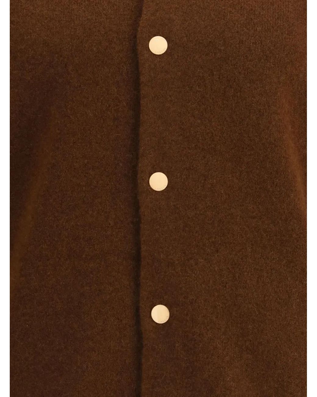 Laneus Brown Knitted Baseball-Stripe Bomber Jacket for men