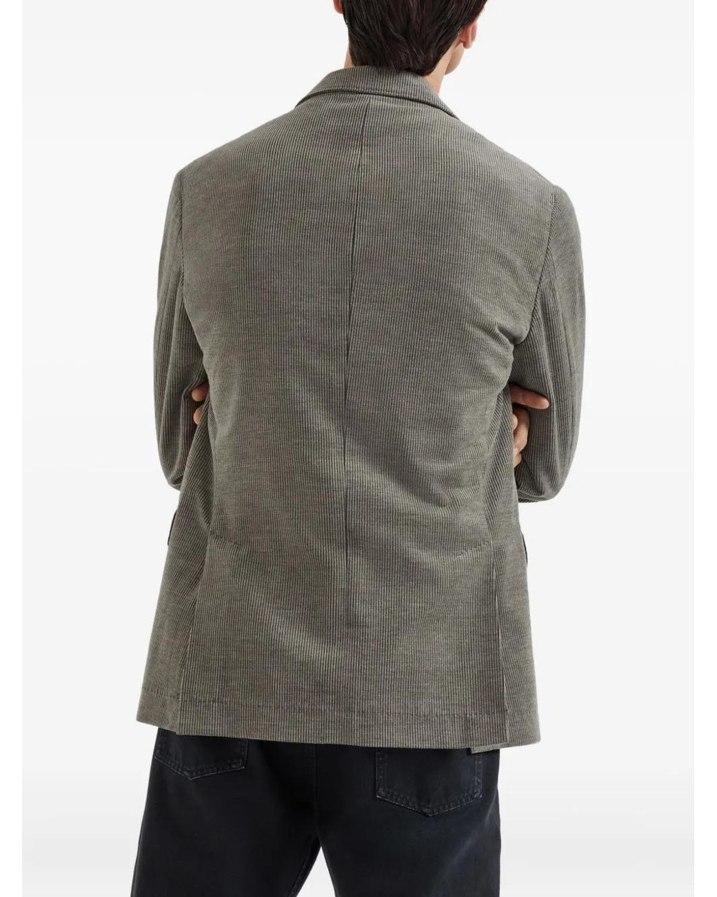 Brunello Cucinelli Green Striped Blazer for men
