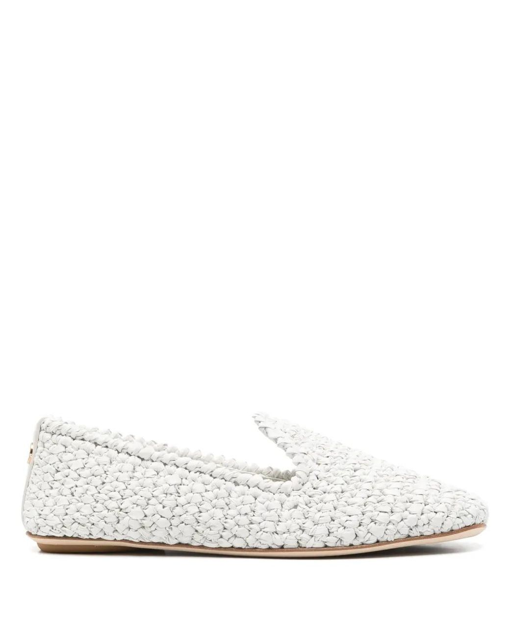 Moncler White Interwoven-Design Slippers