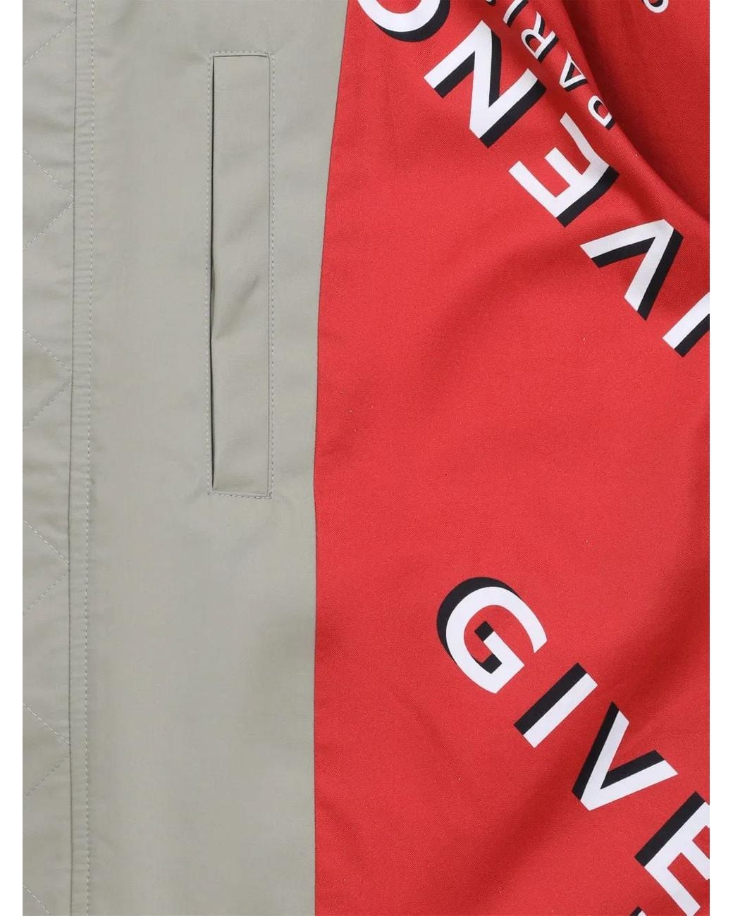 Givenchy Gray Cotton Jacket With Leather Harrington Collar for men