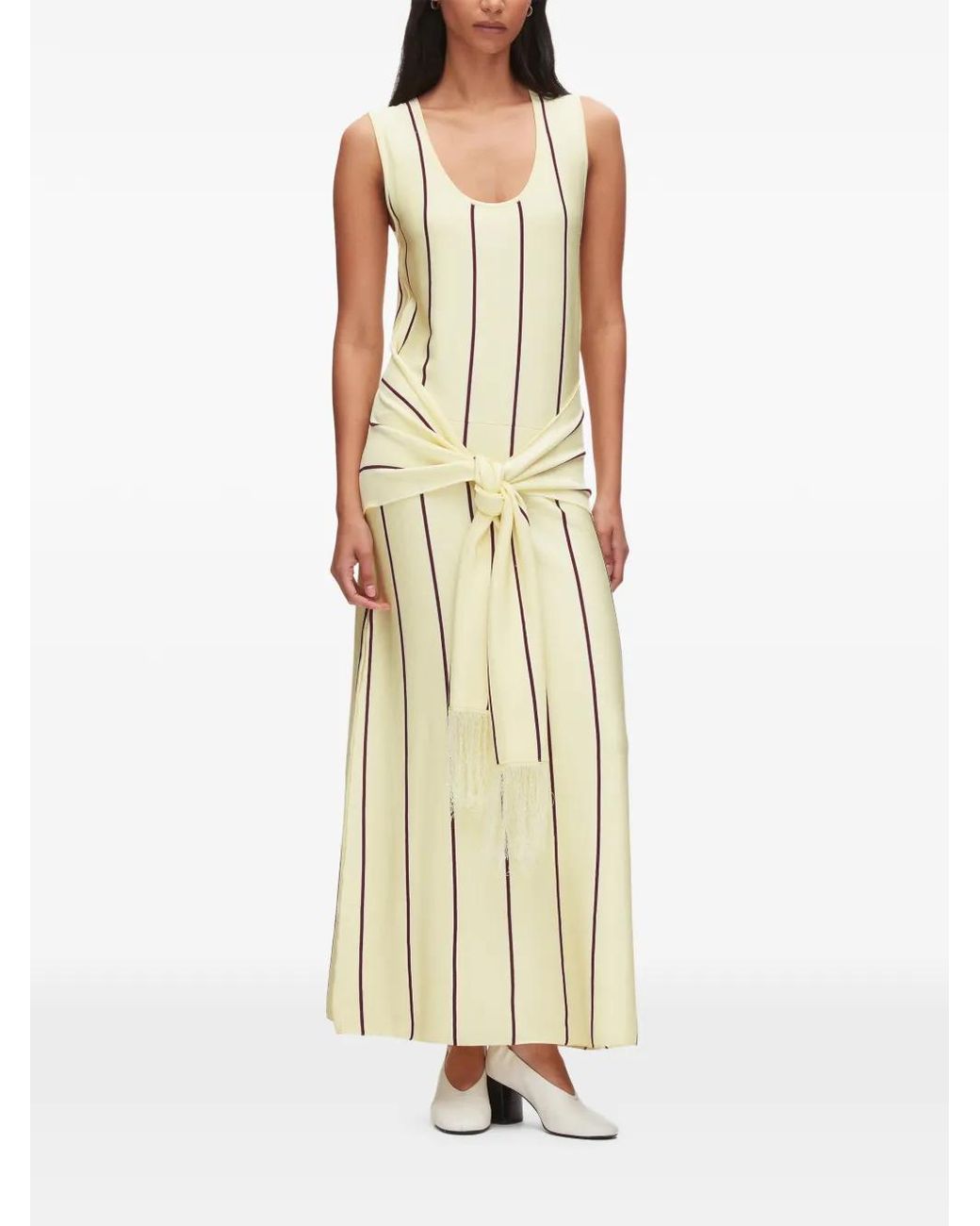 3.1 Phillip Lim Metallic Striped Tie-Waist Midi Dress