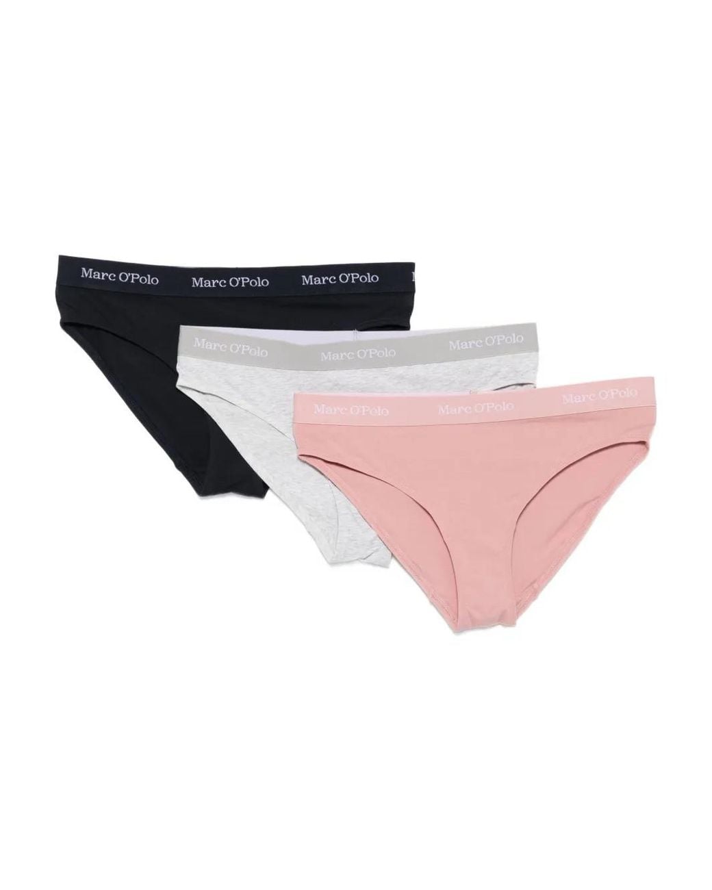 Marc O' Polo Drie Slips Met Logoband in het Pink