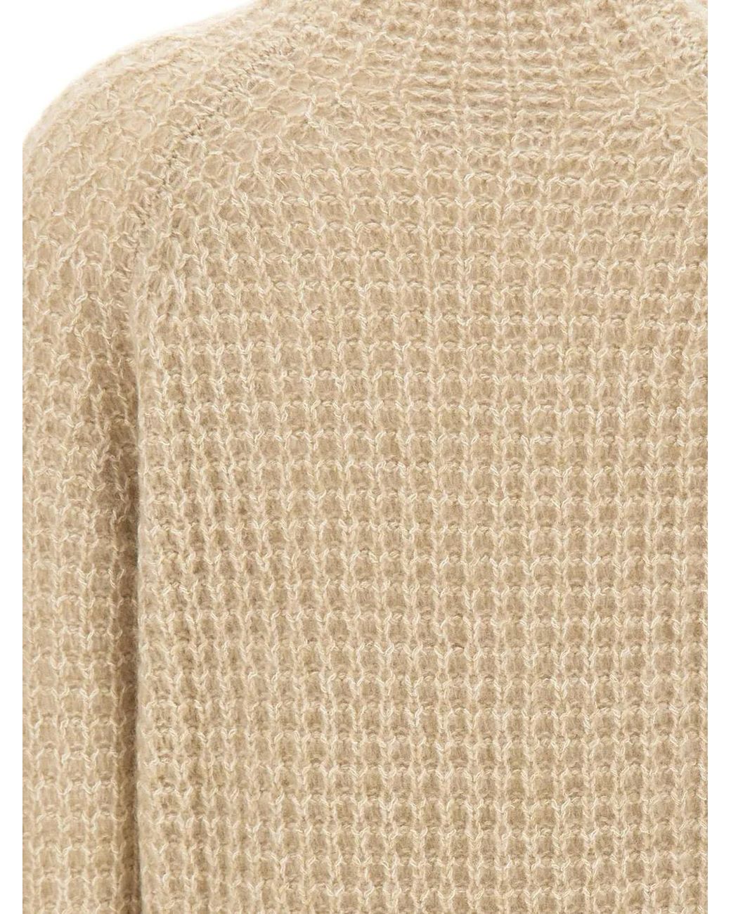 Hemisphere Natural Open-Knit Mock-Neck Sweater