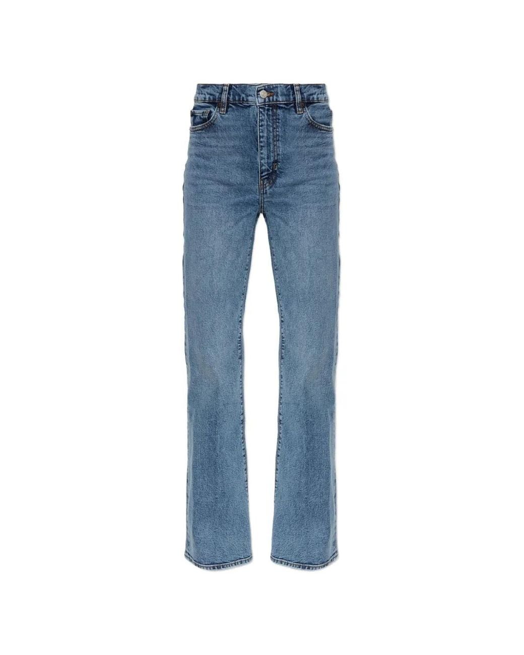 FRAME Blue Arrow Faded-Effect Five-Pocket Jeans