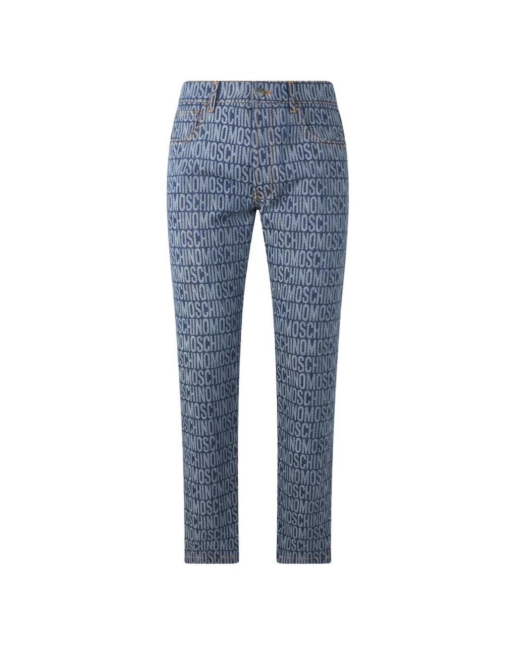 Vaqueros Slim Con Logo Estampado Moschino de color Blue