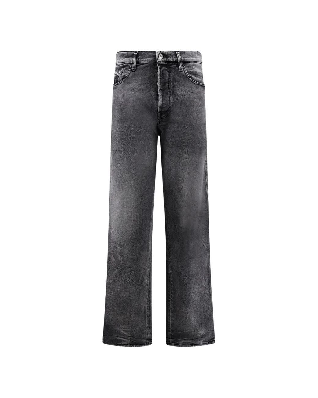 NUMERIS Gray Logo-Patch Straight-Leg Jeans for men