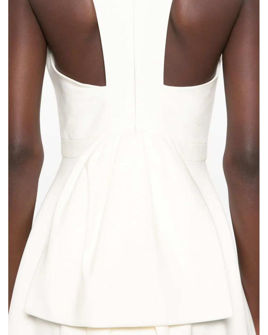 Leen Mougrhabi White Fleur Bow-Detail A-Line Maxi Dress