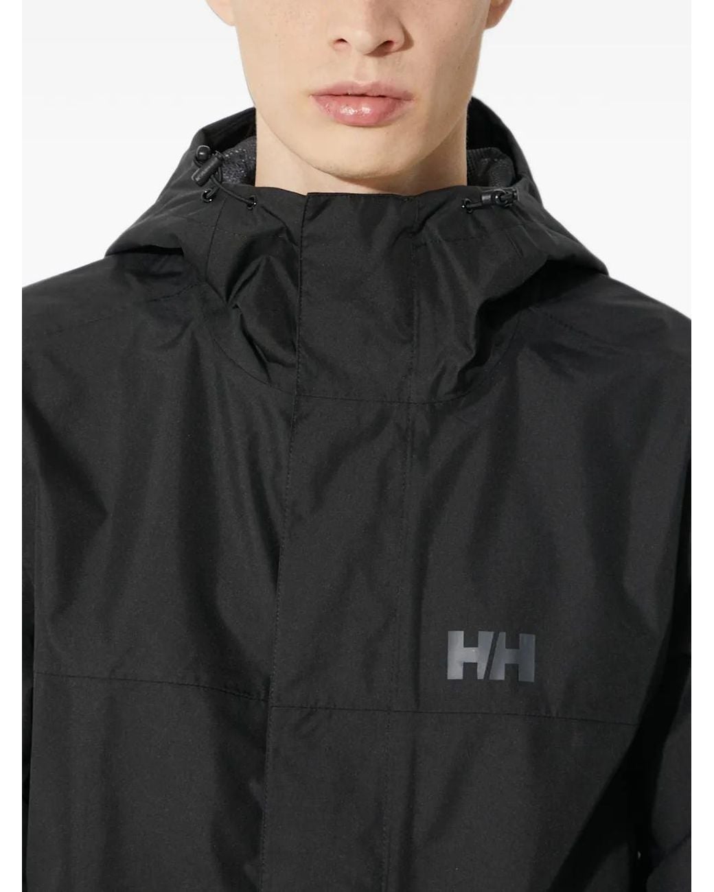 Helly Hansen Black Vancouver Hooded Logo-Print Jacket for men