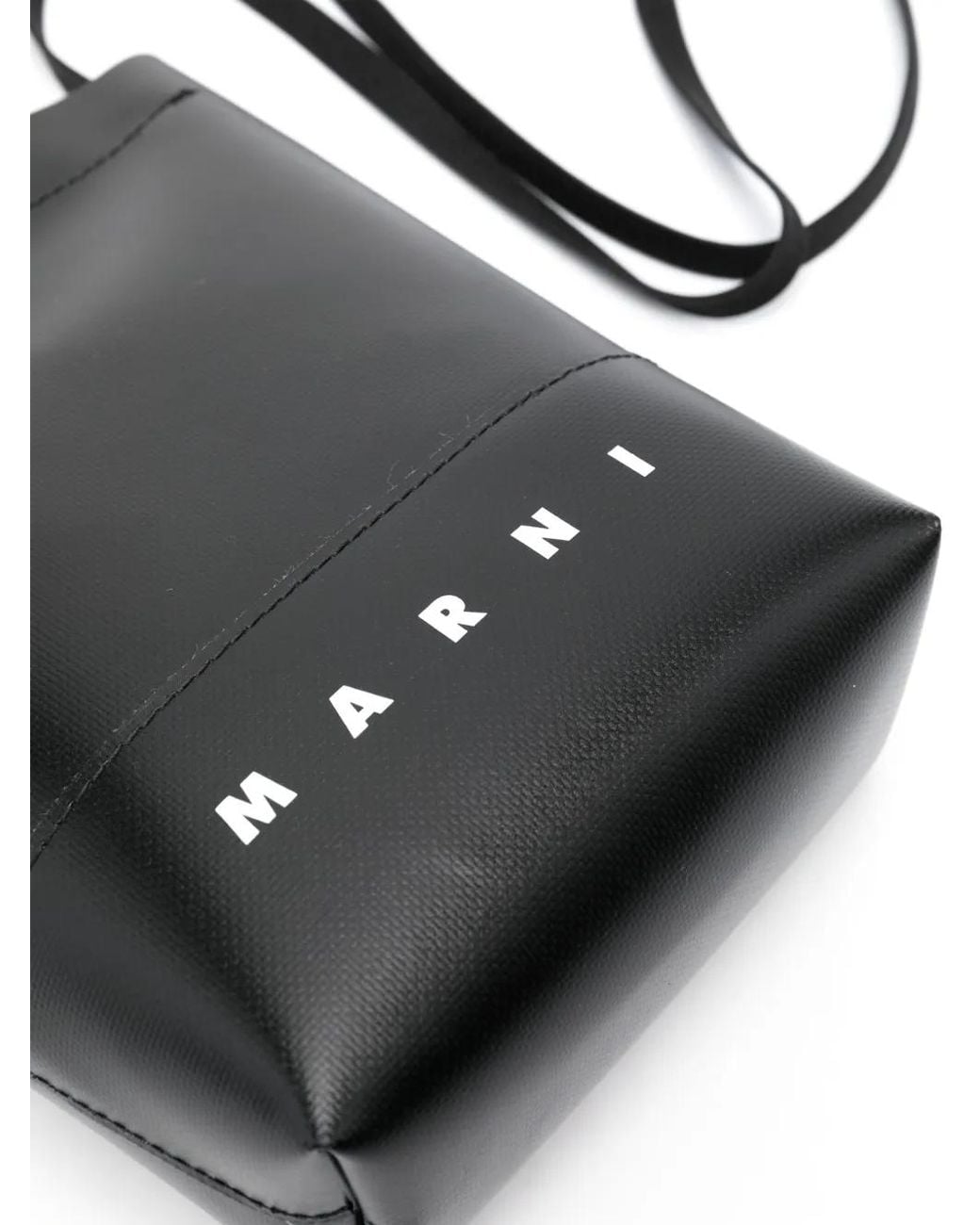Marni Black Logo-Print Crossbody Bag