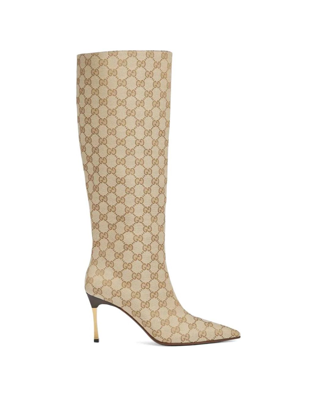Gucci White Bombshell Gg Boots