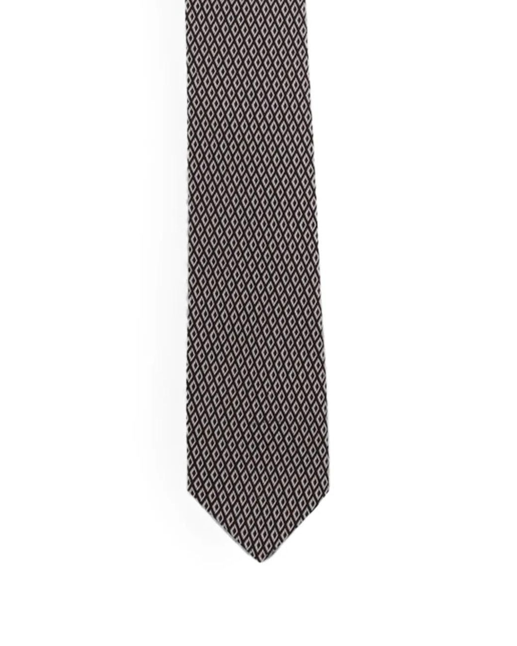 Lardini White Geometric-Pattern Tie for men
