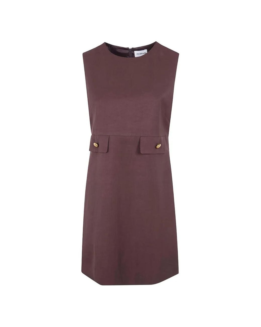 P.A.R.O.S.H. Purple Buttoned-Pocket Dress