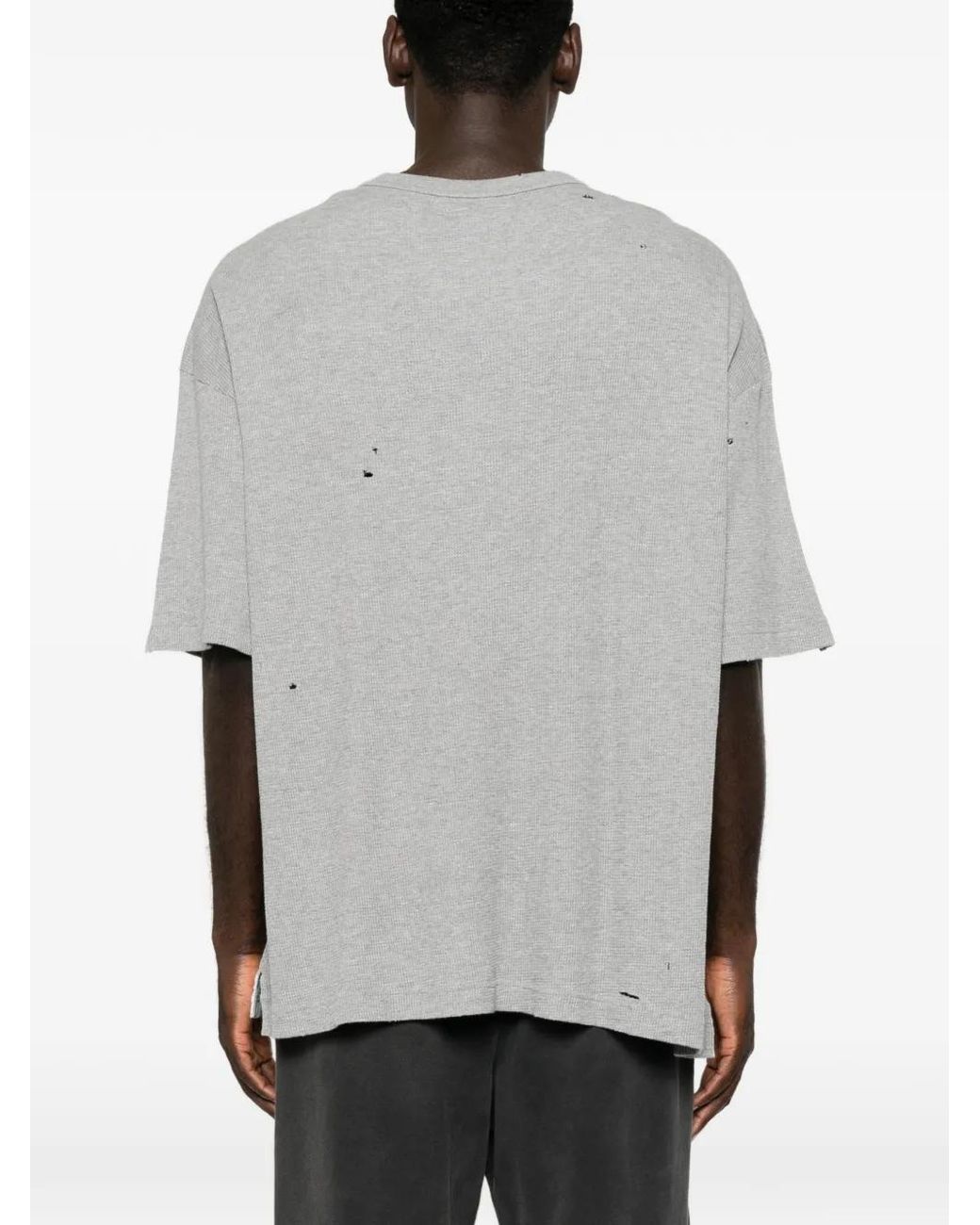 Maison Mihara Yasuhiro Gray Distressed-Effect Layered-Detail T-Shirt for men