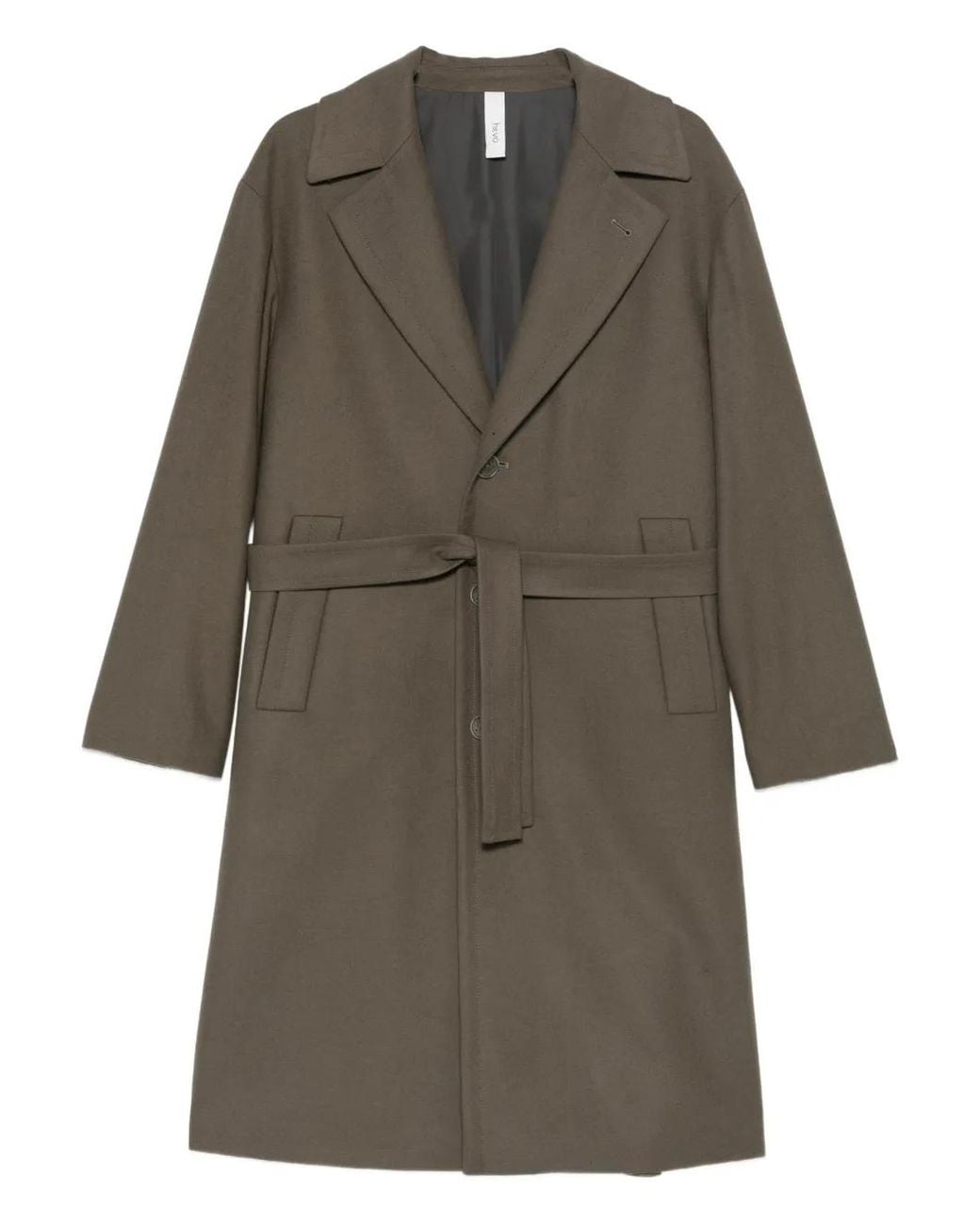 Hevò Gray Ostuni Belted Coat for men
