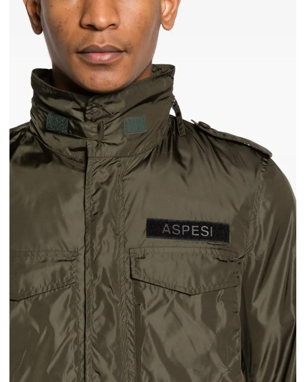 Giacca Con Cappuccio Minifield di Aspesi in Green da Uomo