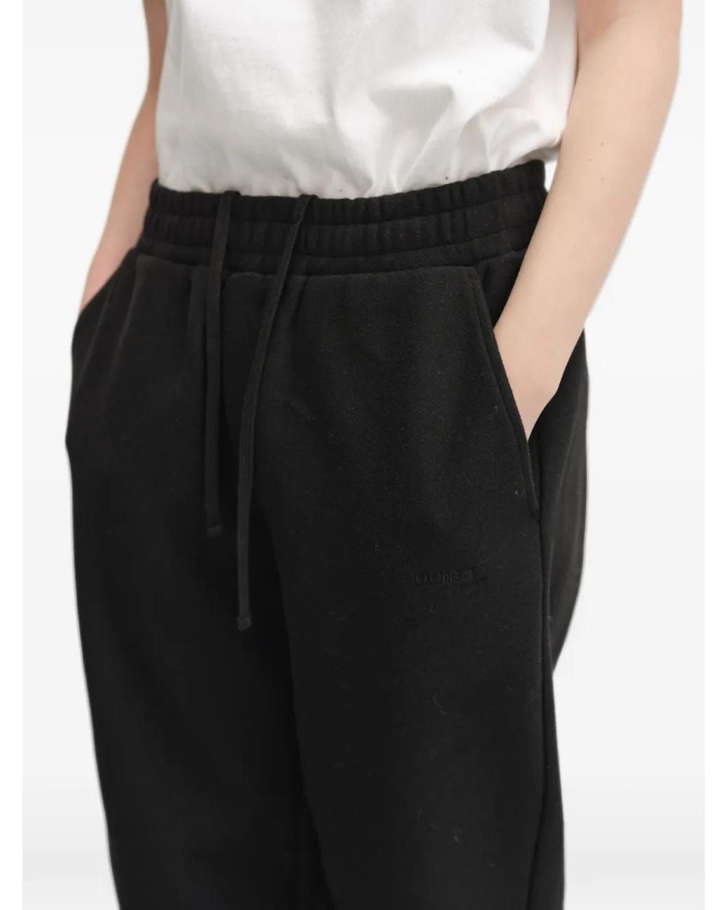 DUNST Black Elasticated Drawstring Track Pants