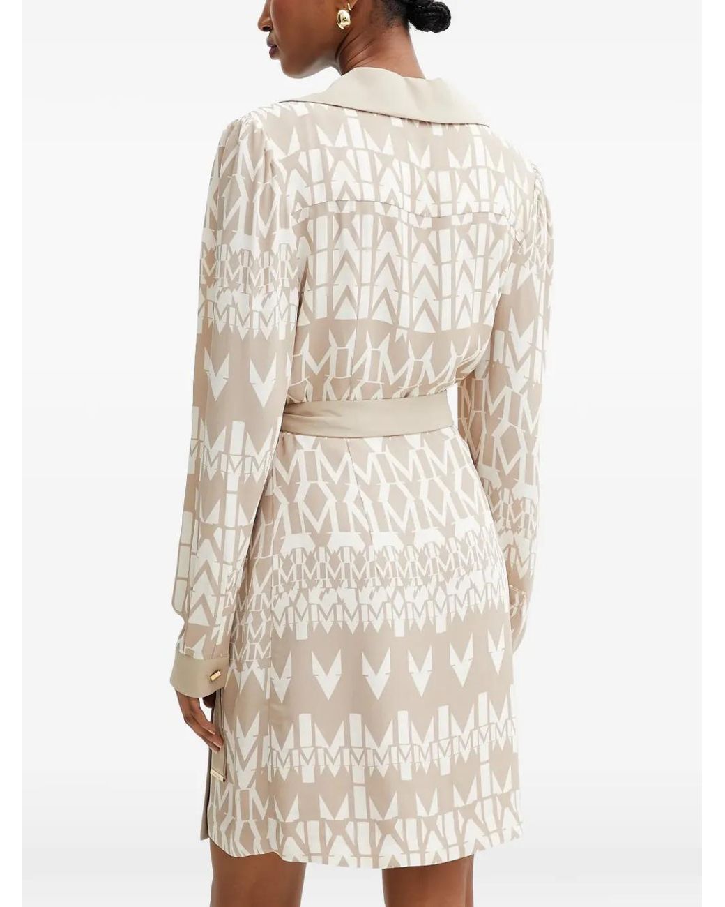 Guess Natural Belted Geometric-Pattern Mini Dress