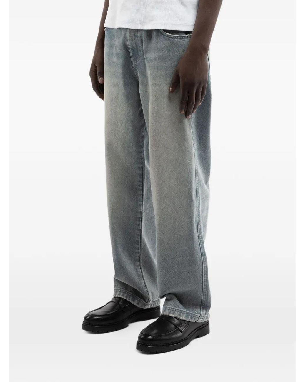 RETERNITY Gray Essential Straight-Fit Jeans for men