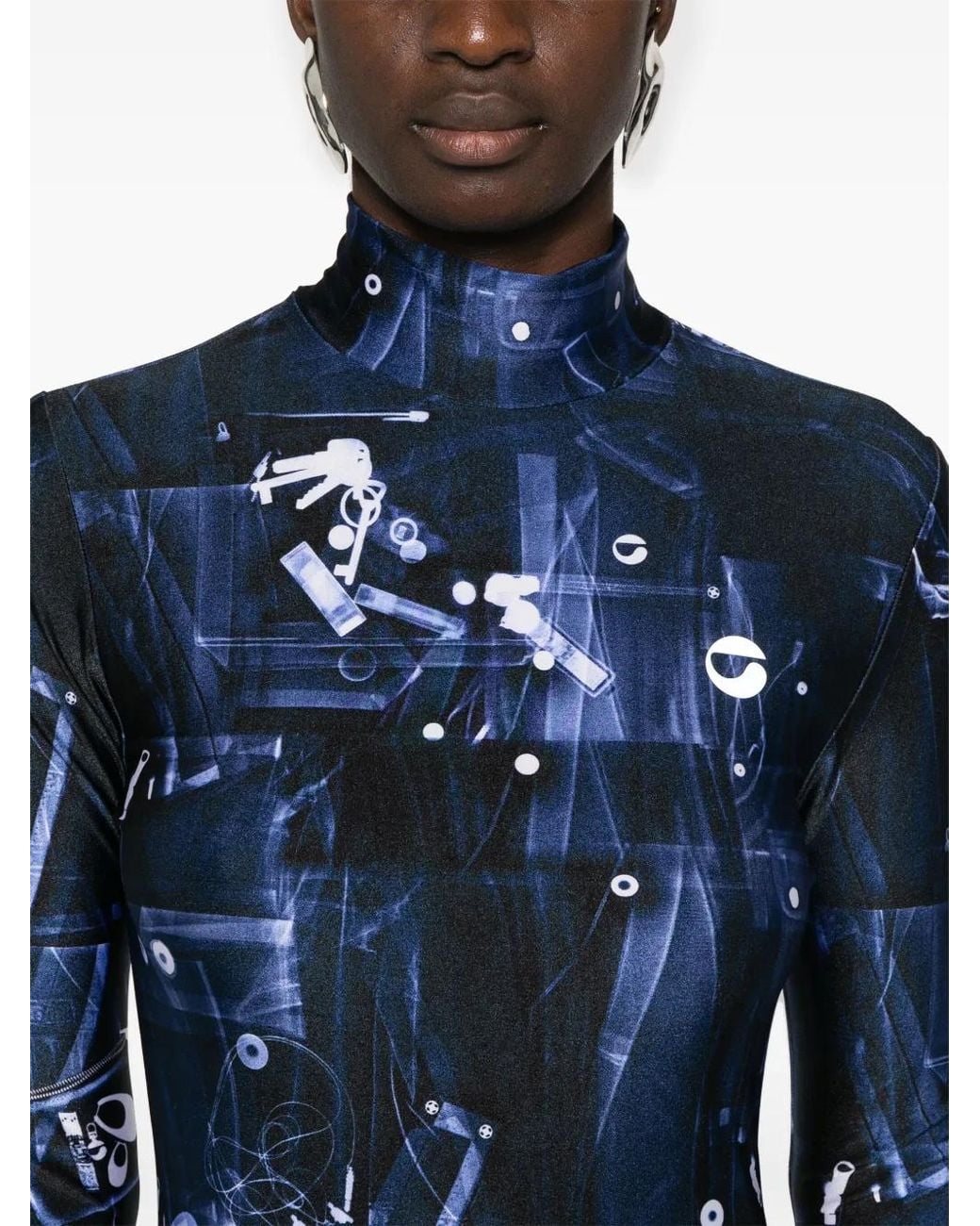Coperni Blue X-Ray-Print Mini Dress