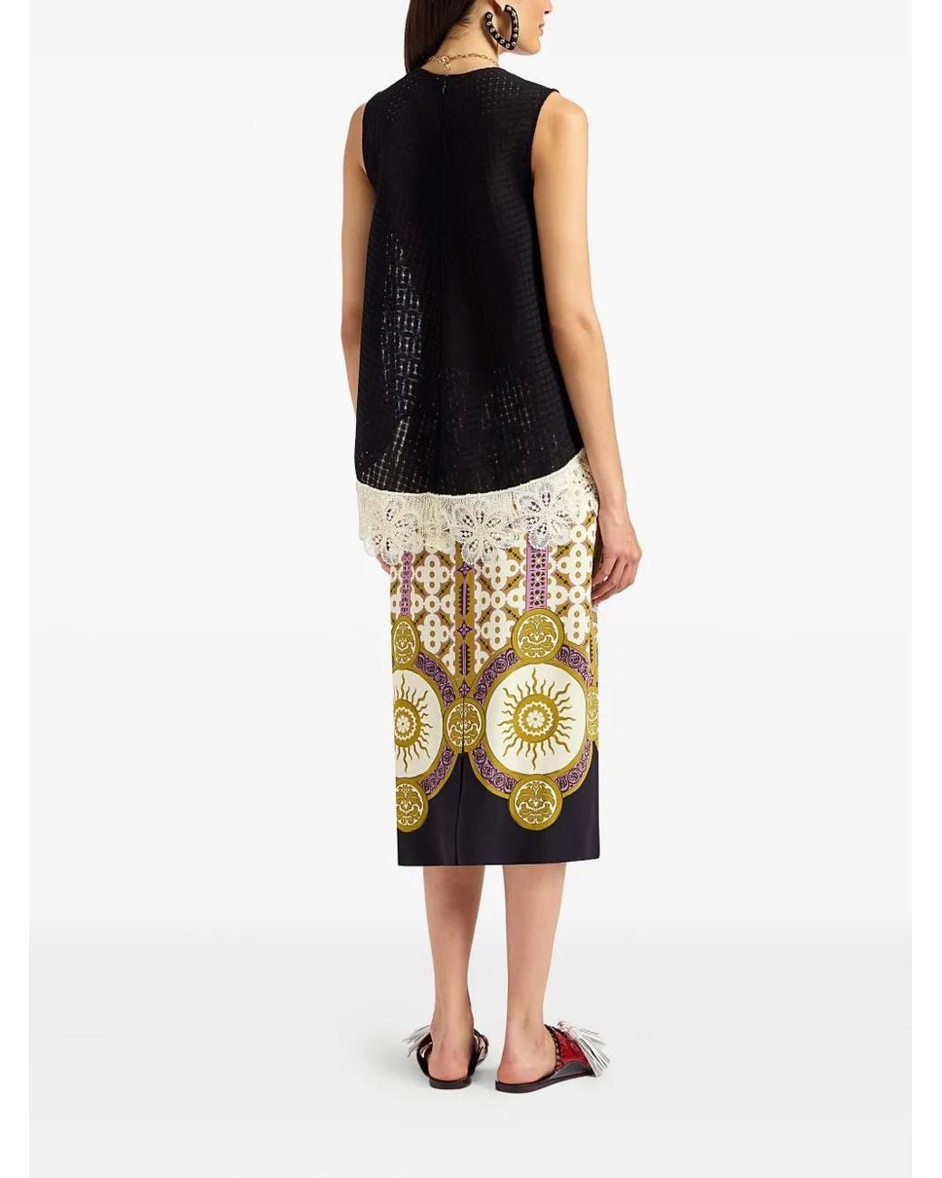 LaDoubleJ Metallic Pencil Skirt
