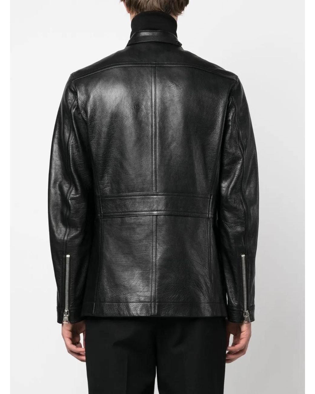 Tom Ford Black Zip-Up Leather Jacket for men