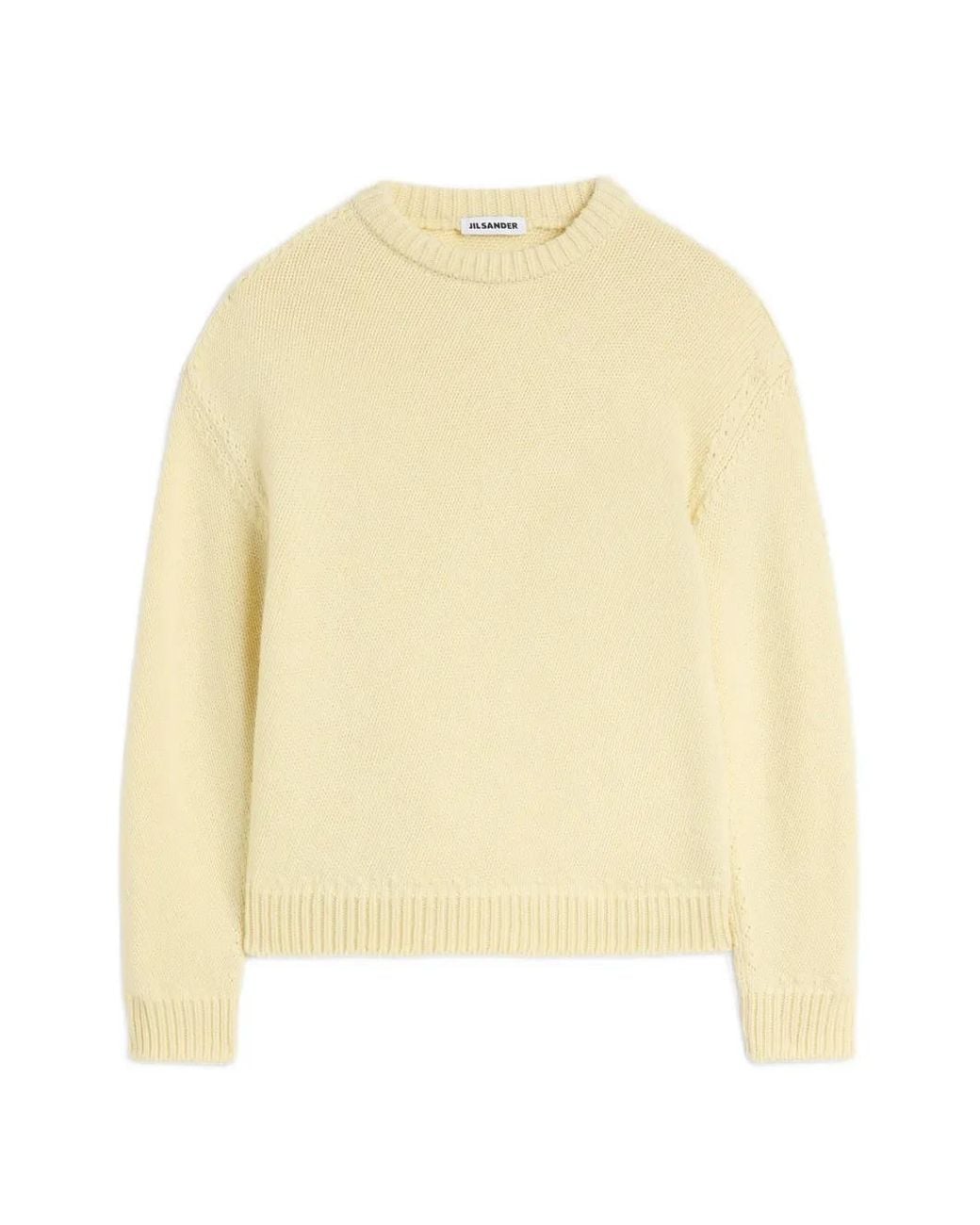 Jil Sander Natural Cashmere Blend Crew-Neck Sweater