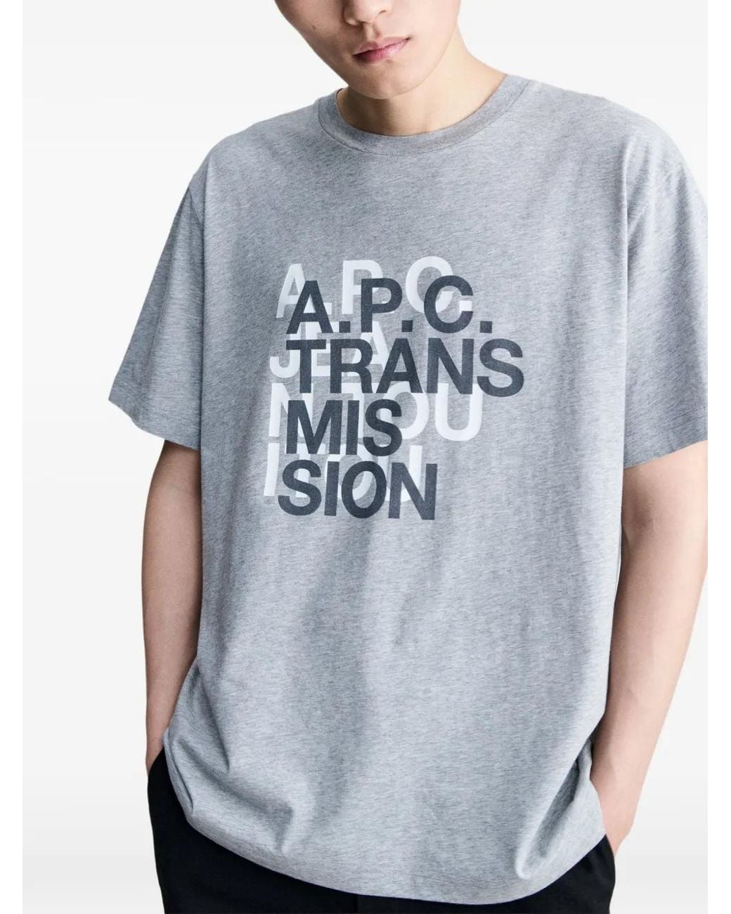 A.P.C. Gray Transmission Graphic-Print T-Shirt for men