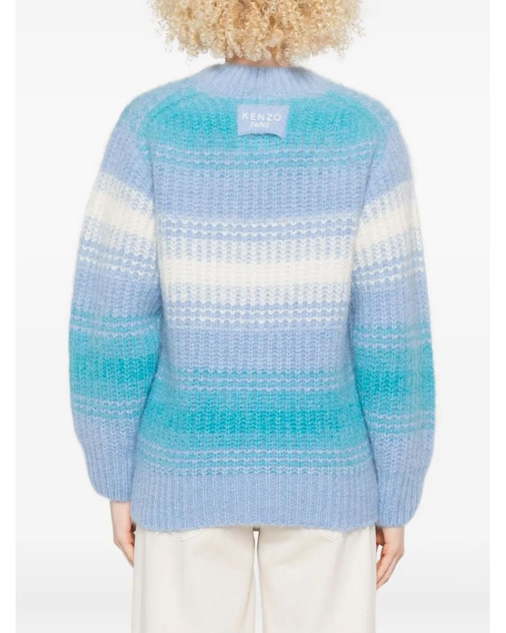 Pull Rayé À Col Rond KENZO en coloris Blue