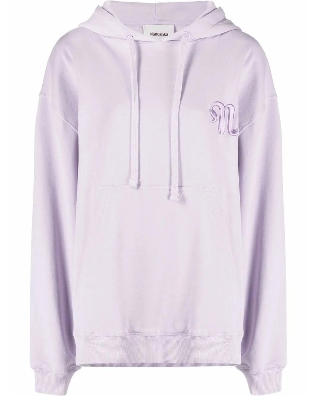 Nanushka Pink Logo-Embroidered Organic Cotton Hoodie