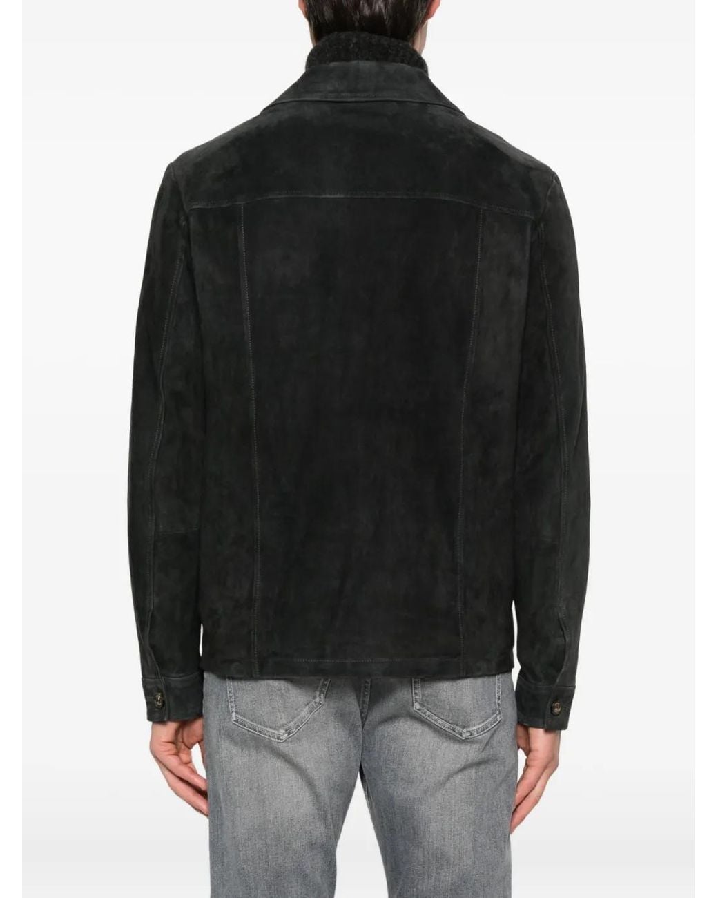 Eleventy Black Buttoned Flap-Pockets Jacket for men