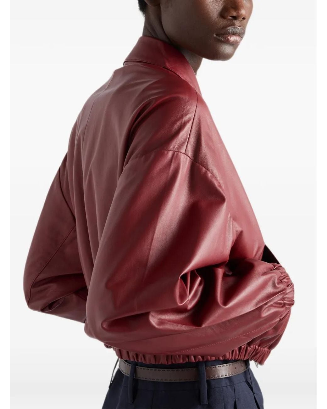 Prada Red Nappa Leather Jacket