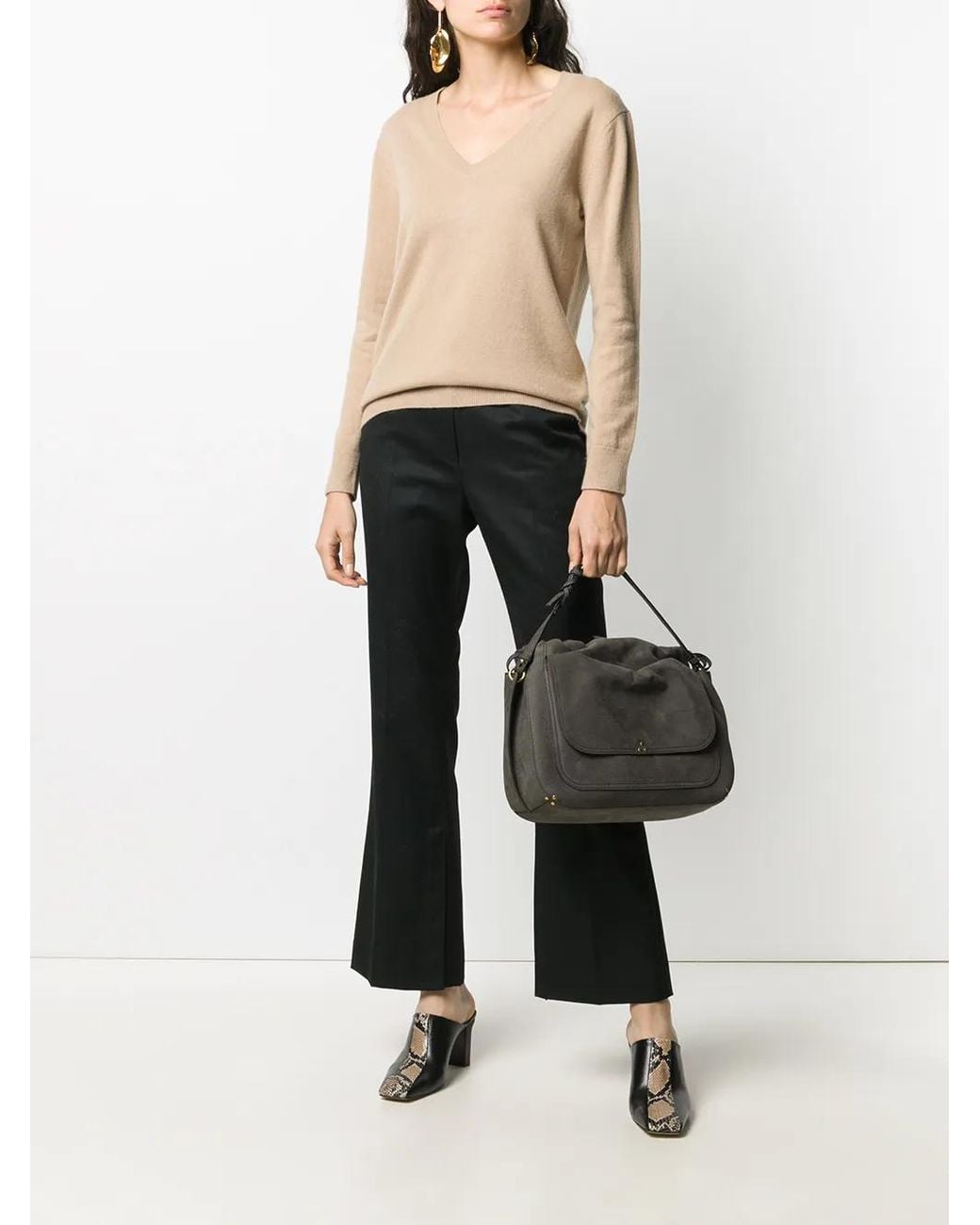 Vince Natural V-Neck Knitted Jumper