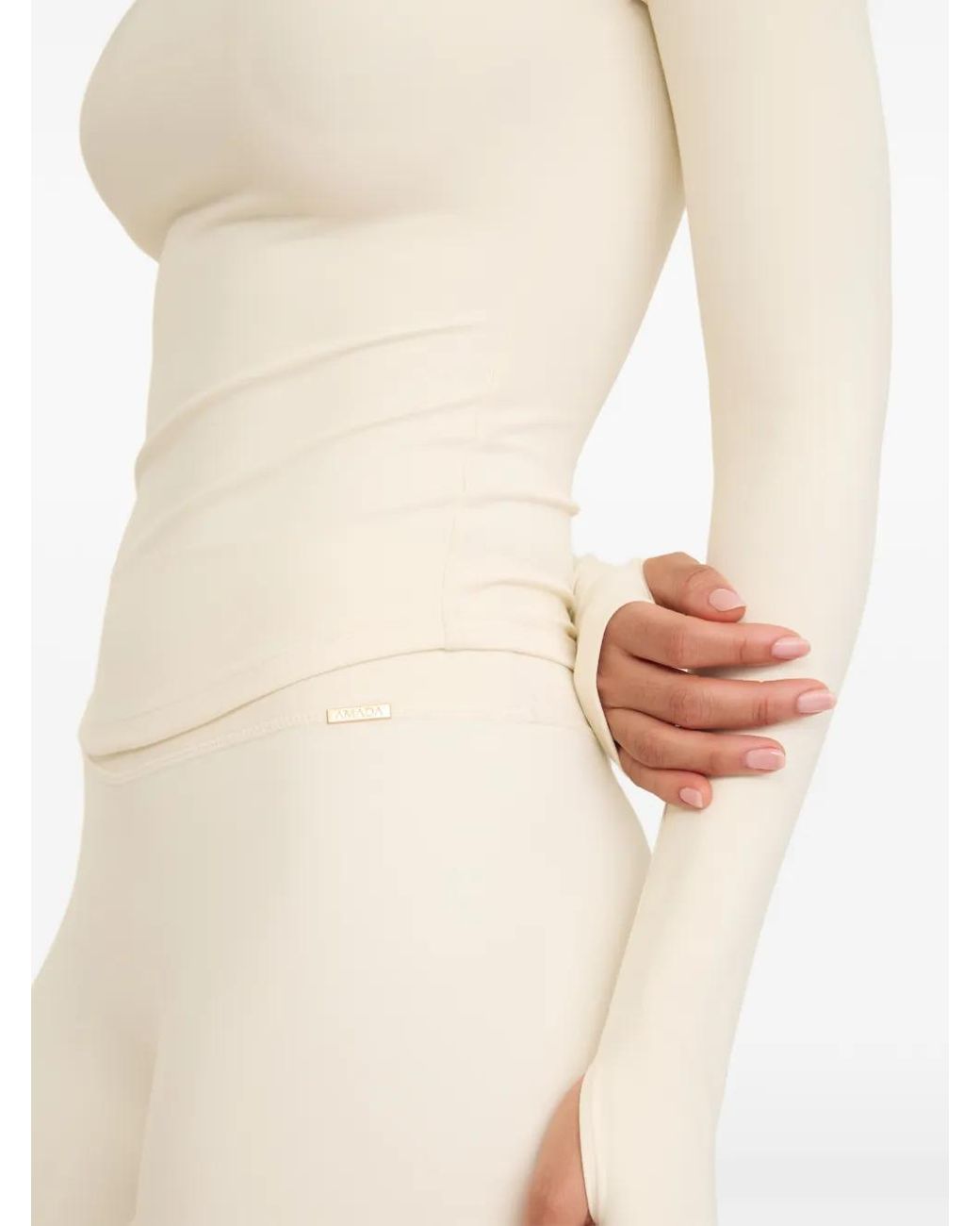 AMADAWEAR White Sabrina Asymmetric Top