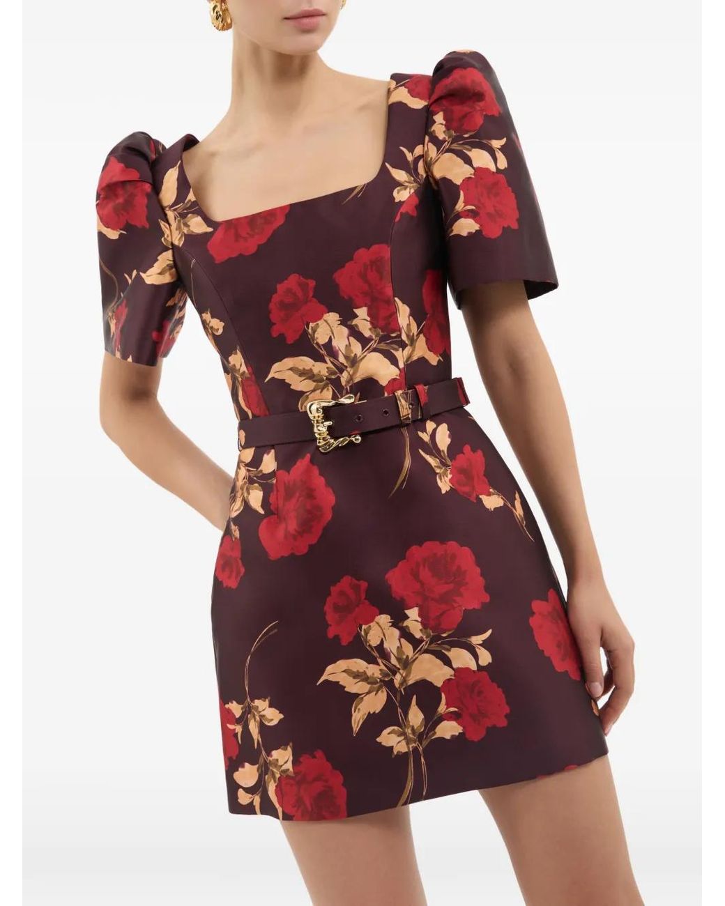 Rebecca Vallance Red Melora Short Sleeve Mini Dress