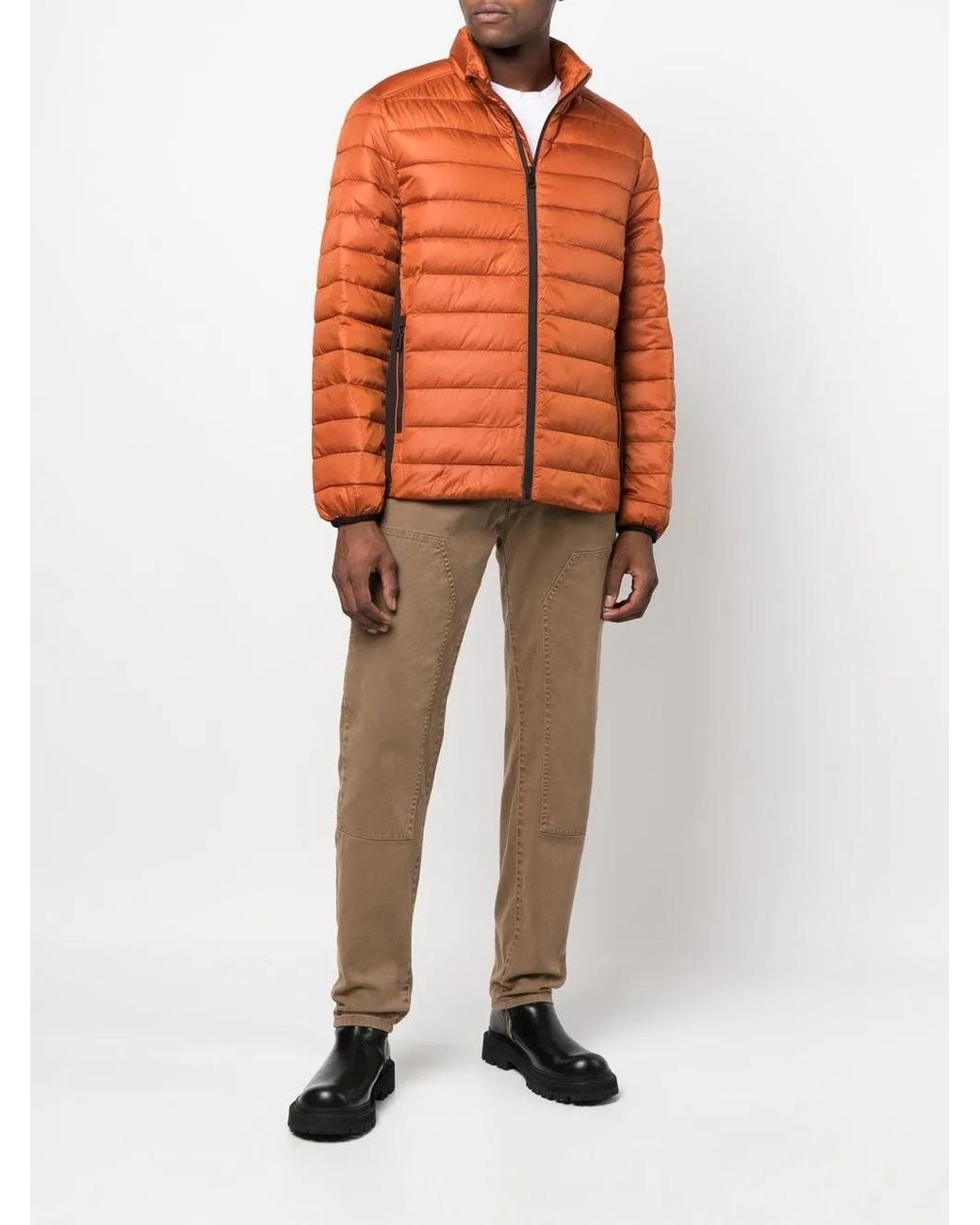 Calvin Klein Orange Zipped-Up Padded Jacket for men