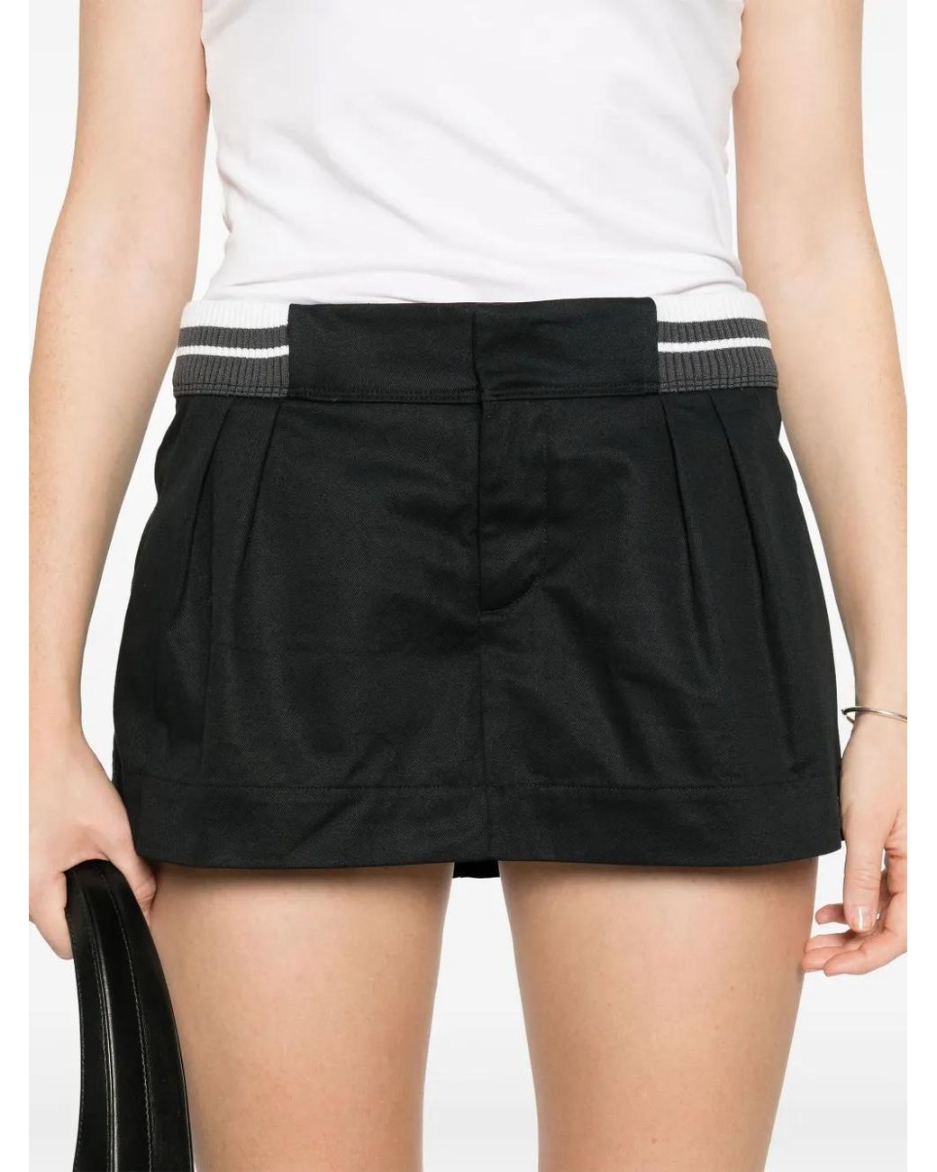 Nike Black Swoosh Twill Mini Skirt
