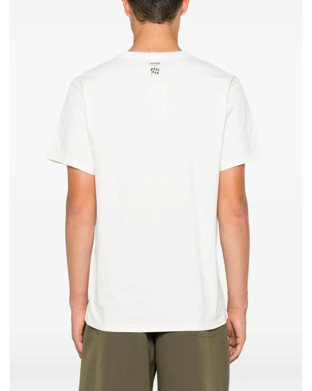 ARRELS Barcelona White Cat-Patch T-Shirt for men