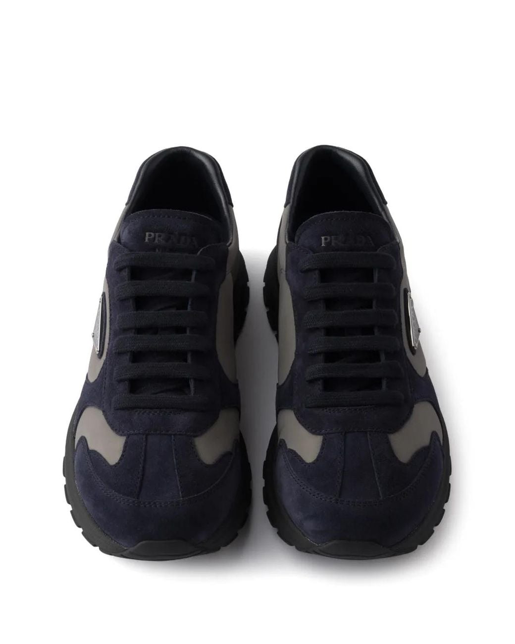 Prada Blue Prax Suede And Re-Nylon Sneakers for men