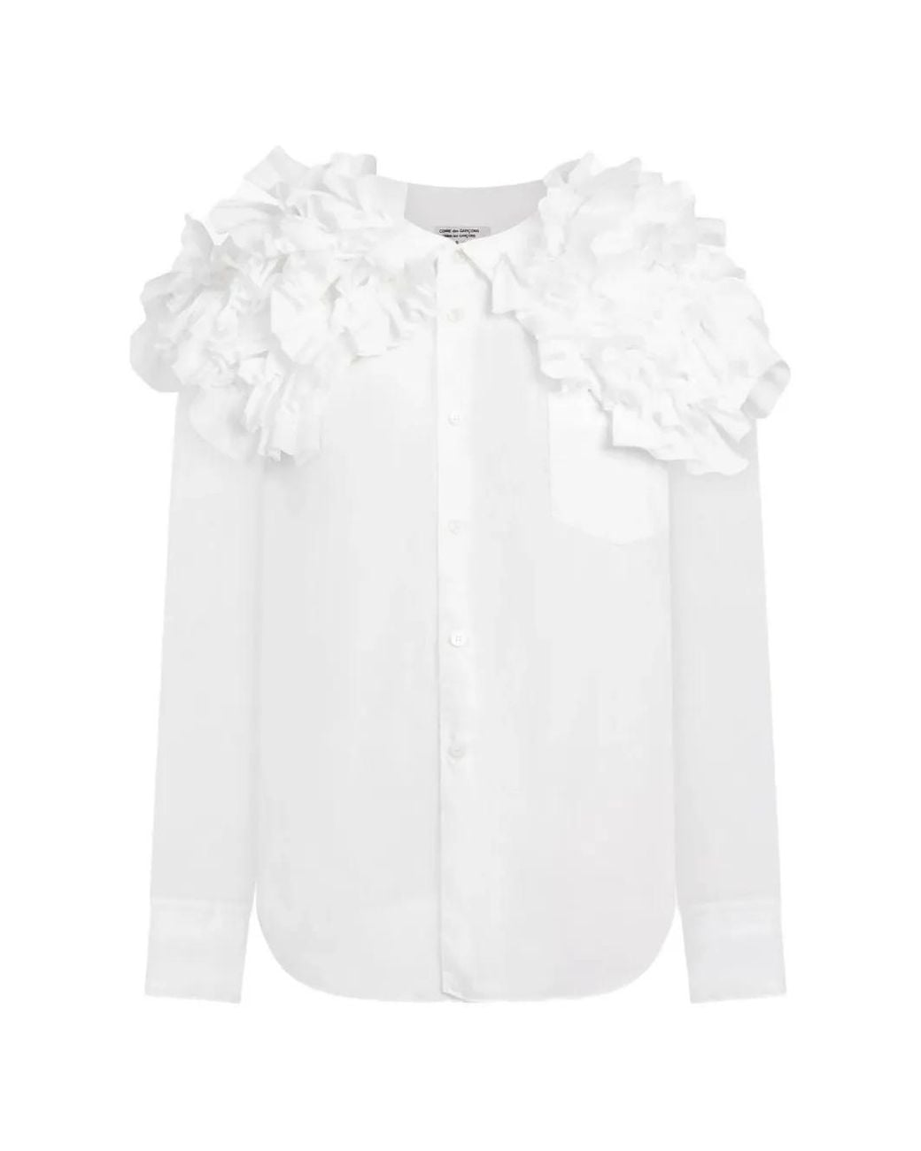 Comme des Garçons White Ruffled-Collared Shirt