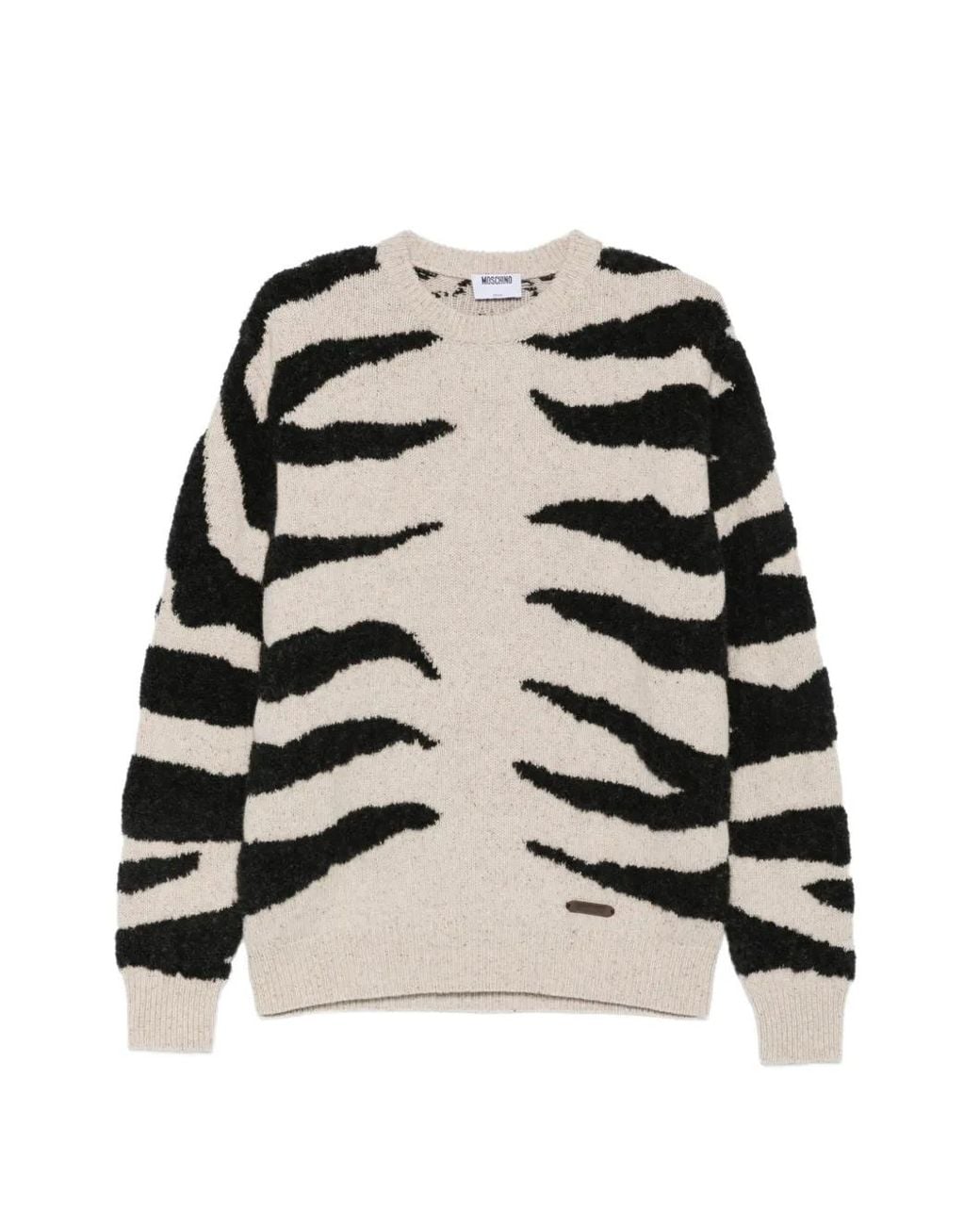 Moschino Black Tiger-Pattern Sweater for men