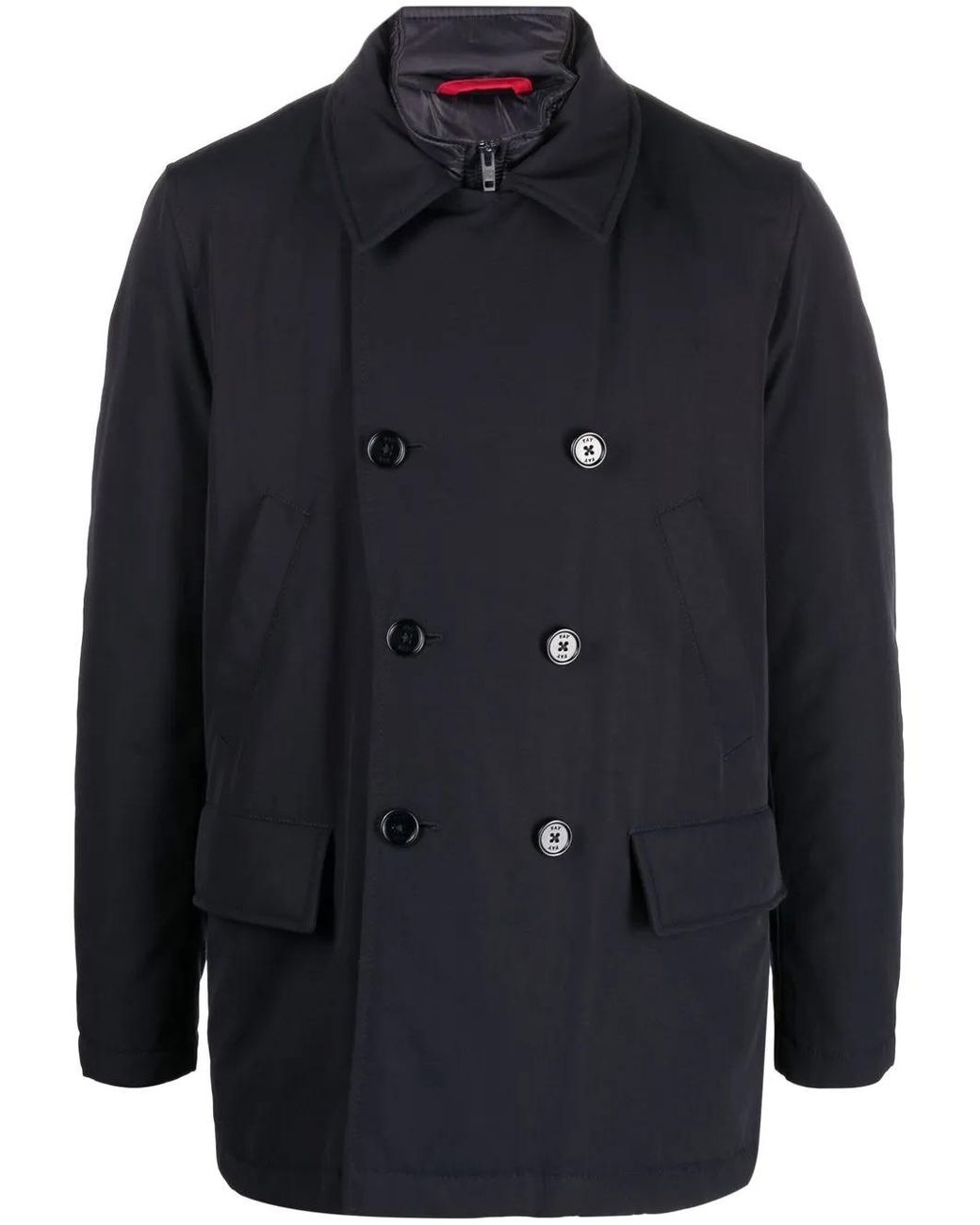 Fay Blue Quilted Double-Breasted Coat for men