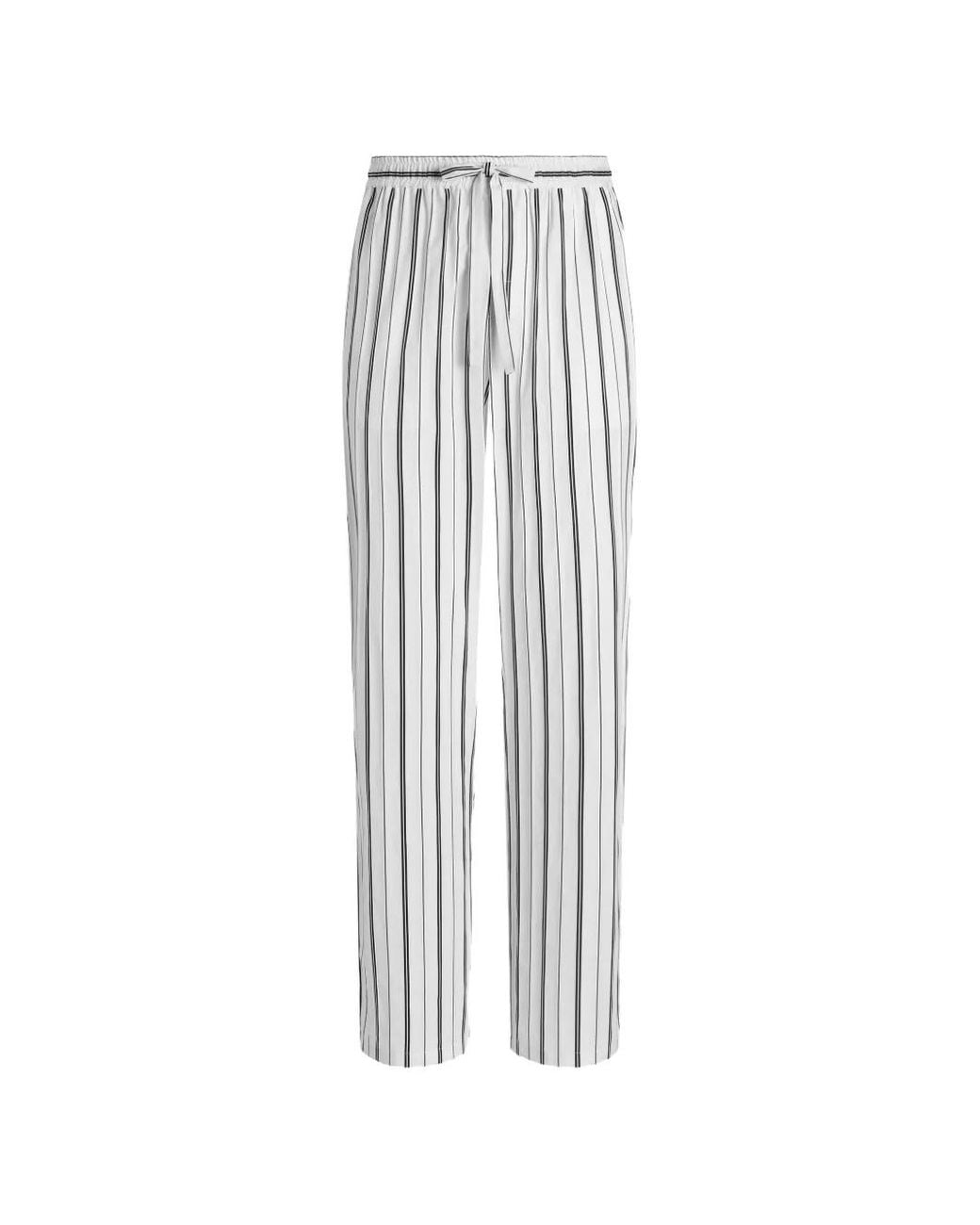 Dolce & Gabbana White Striped Fabric Trousers for men