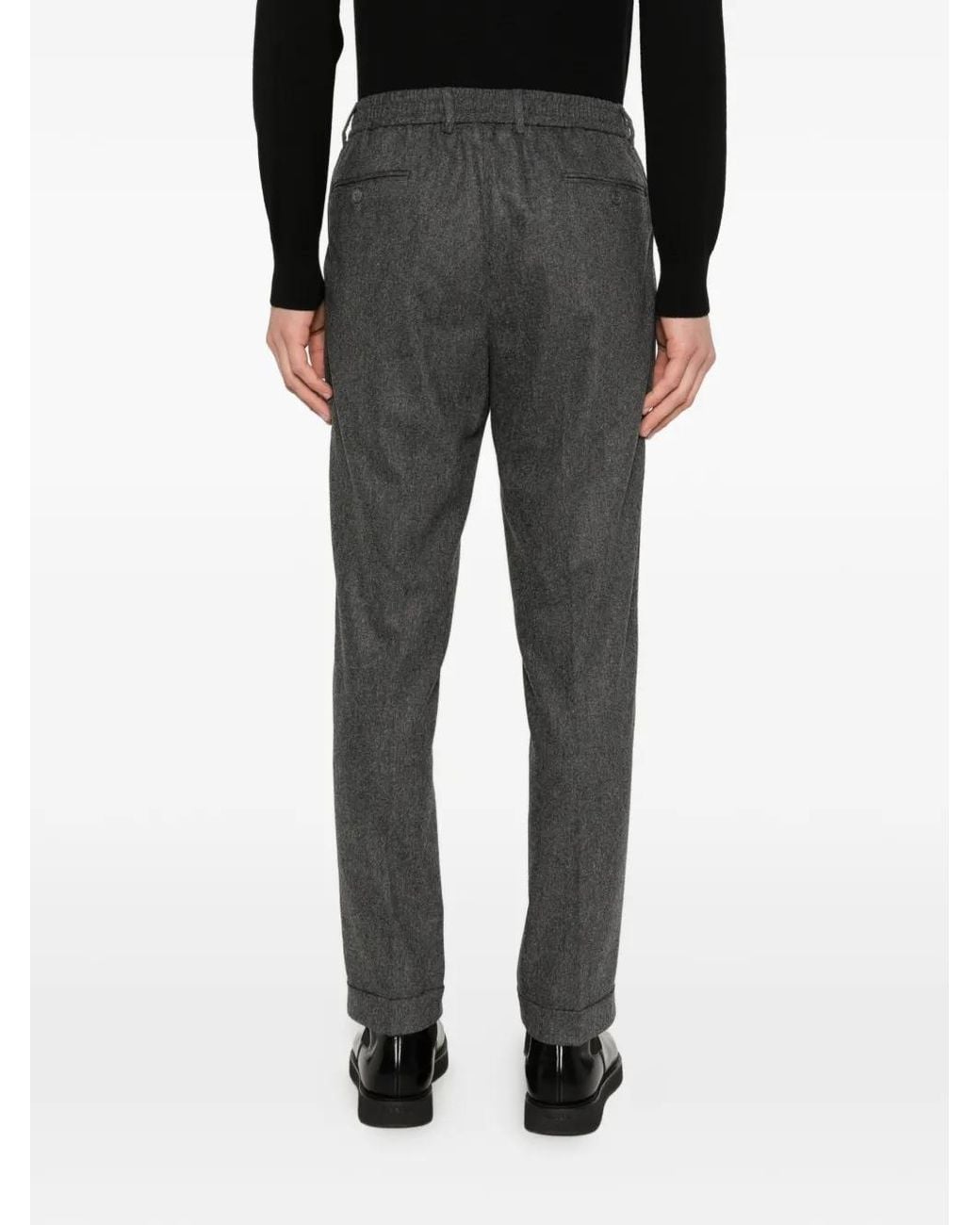 Gran Sasso Gray Drawstring Cuffed Trousers for men