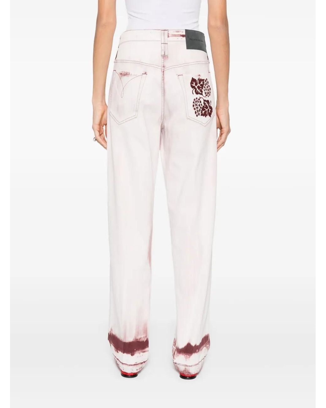 FEDERICO CINA White Bleached-Effect Trousers